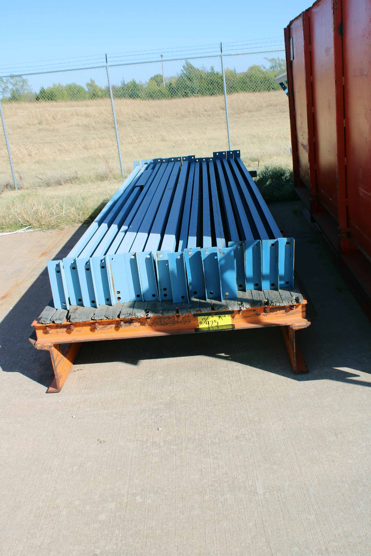 LOT OF MATERIAL TRANSPORT SKIDS (6): steel construction, (4) w/ side rails only, approx. 4.5'W. x - Image 3 of 9