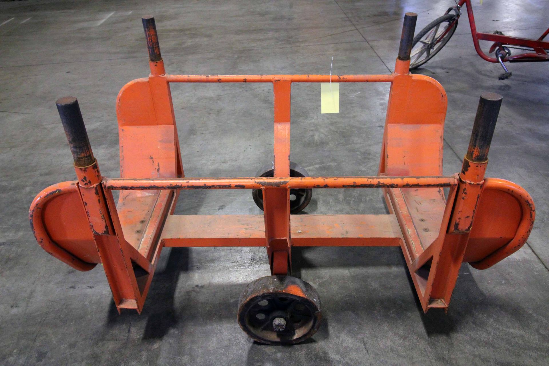 LOT OF MATERIAL TRANSPORT SKIDS (6): steel construction, (4) w/ side rails only, approx. 4.5'W. x - Image 6 of 9