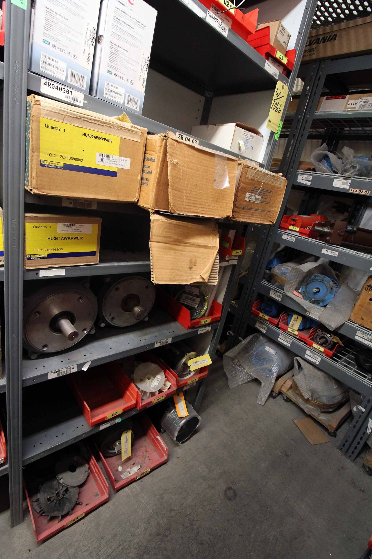 LOT OF SHELVING SECTIONS (4), w/MRO parts (Note: shelving/ racks are not included) (CABINET NOT INC - Image 9 of 9