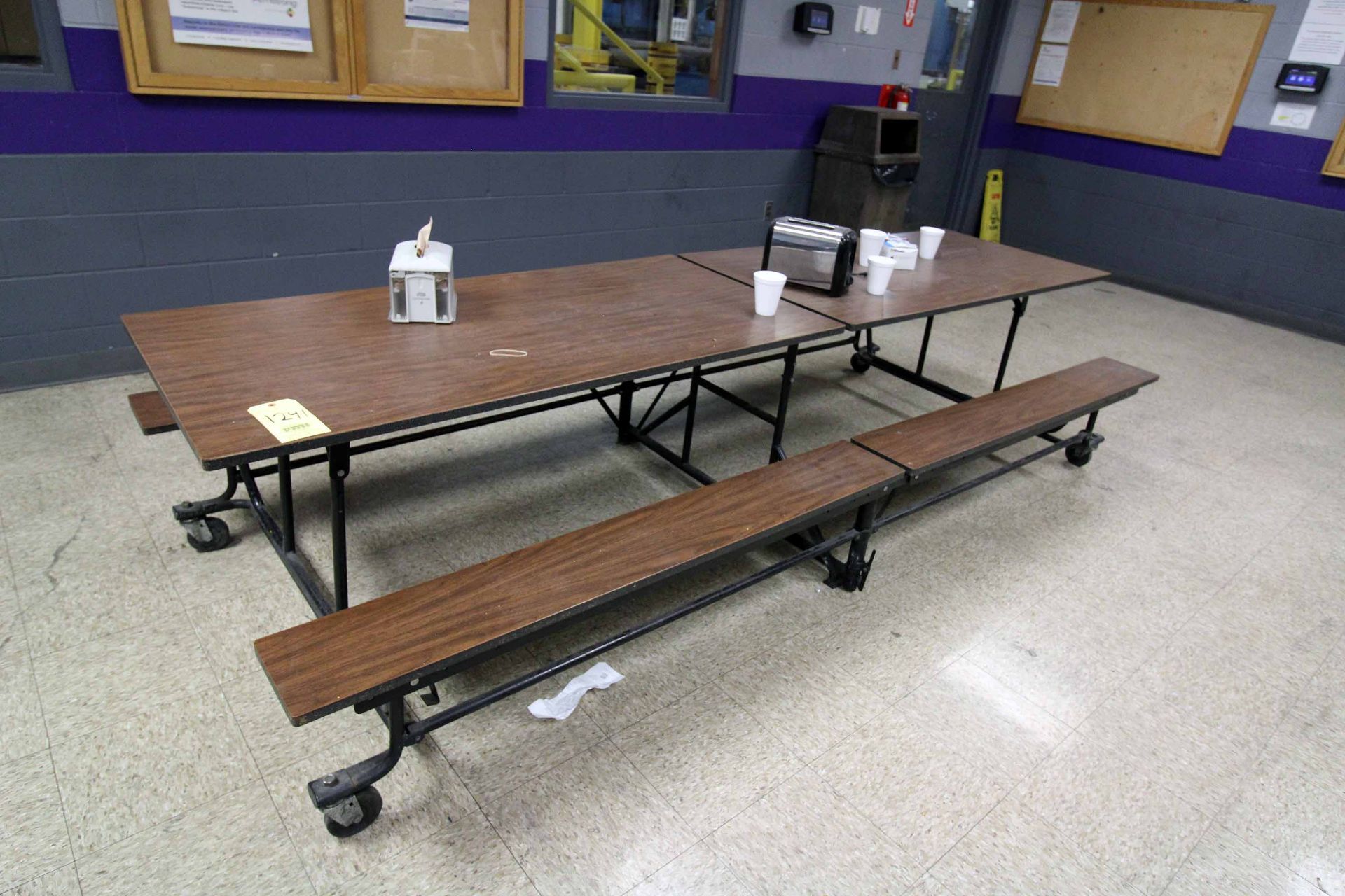 LOT OF CAFETERIA STYLE TABLES (6), 48" x 120"