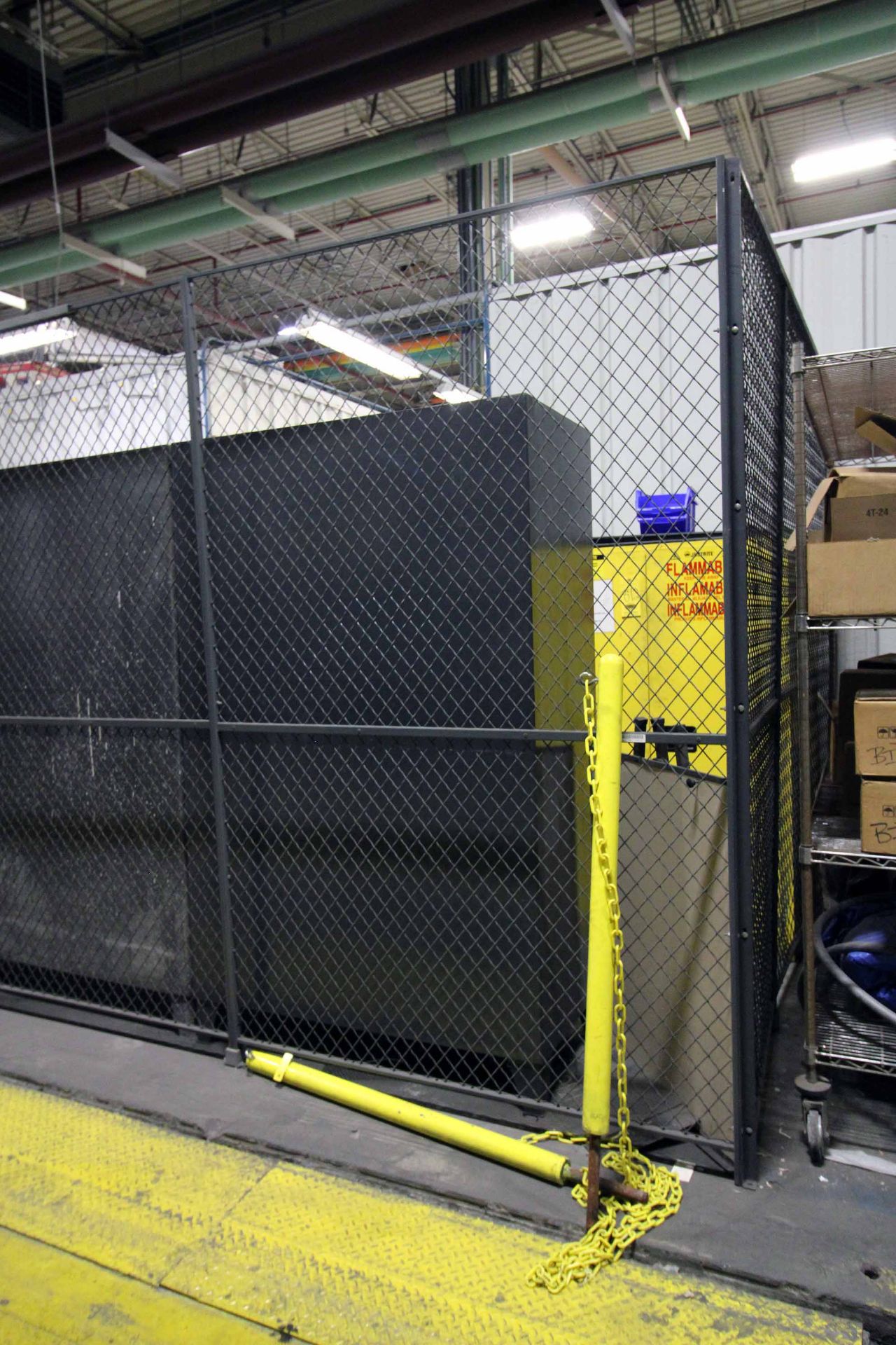 LOT CONSISTING OF: chain link cage & gate w/lock, gate approx. 48"W. x 80" ht., chain link approx. - Image 3 of 4