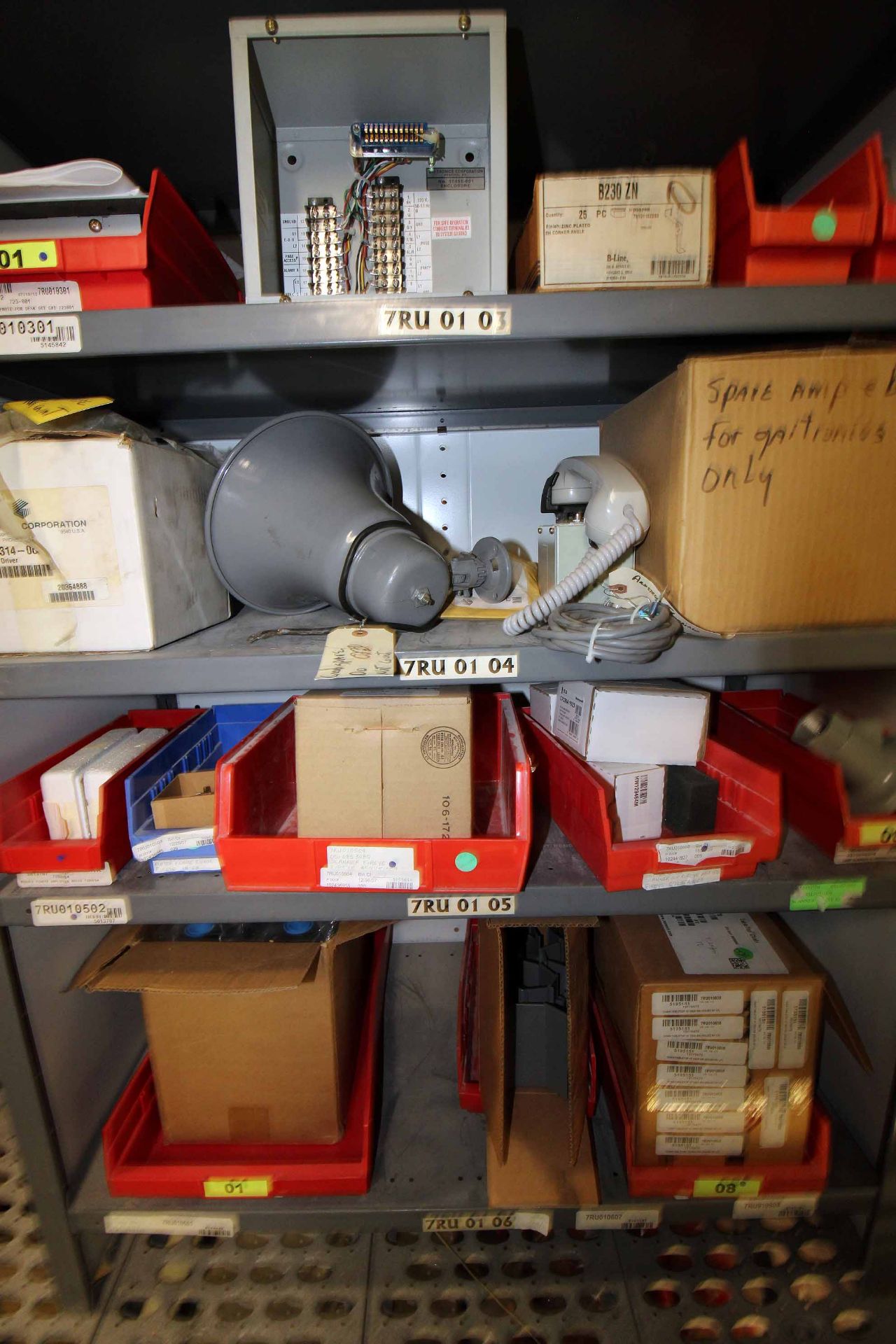 LOT CONSISTING OF: (4) shelving sections w/MRO parts & taper lock bushings on wall (CABINET NOT INC - Image 8 of 8