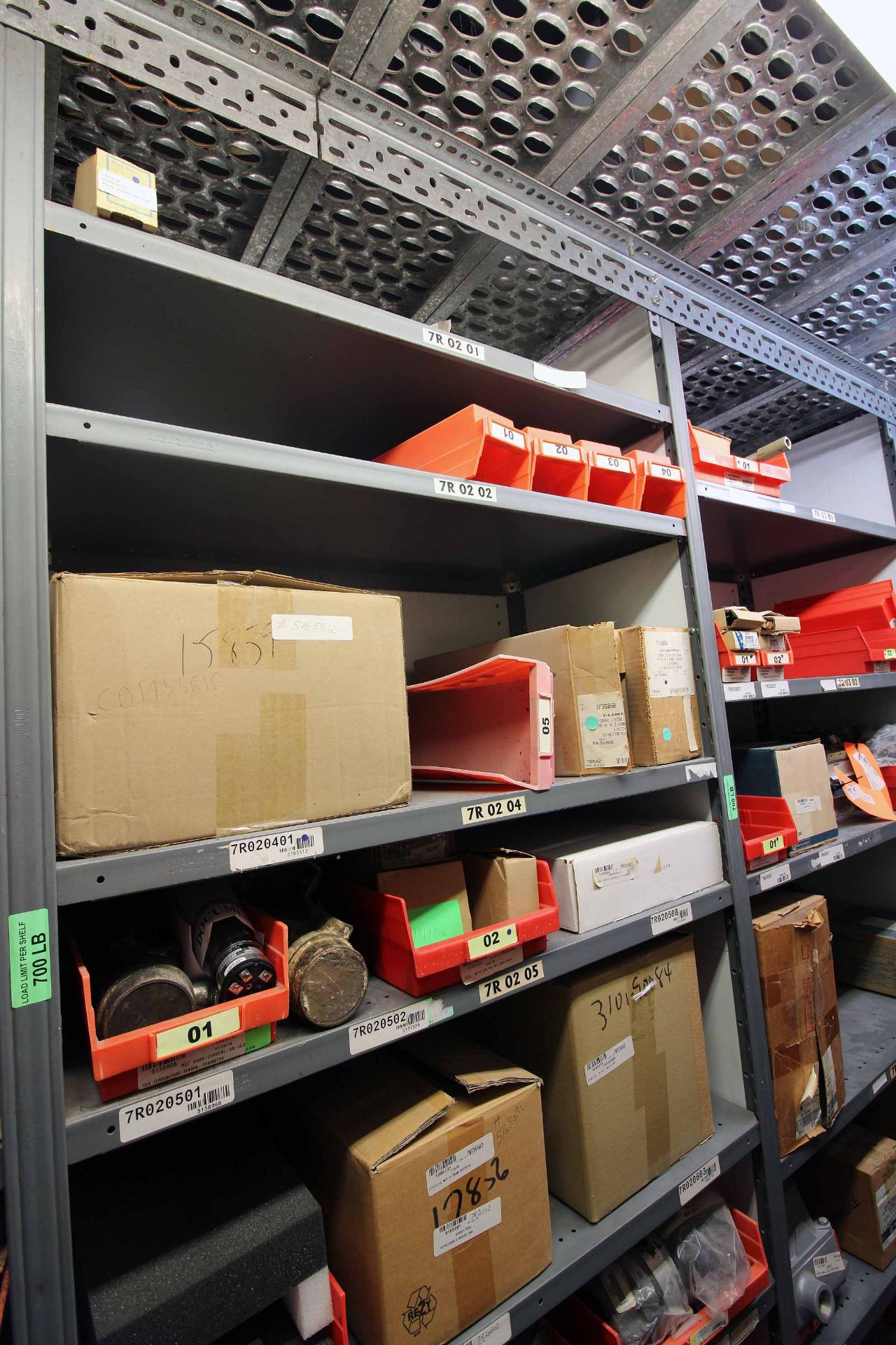 LOT OF SHELVING SECTIONS (4), w/MRO parts (Note: shelving/ racks are not included) (CABINET NOT INC - Image 4 of 9