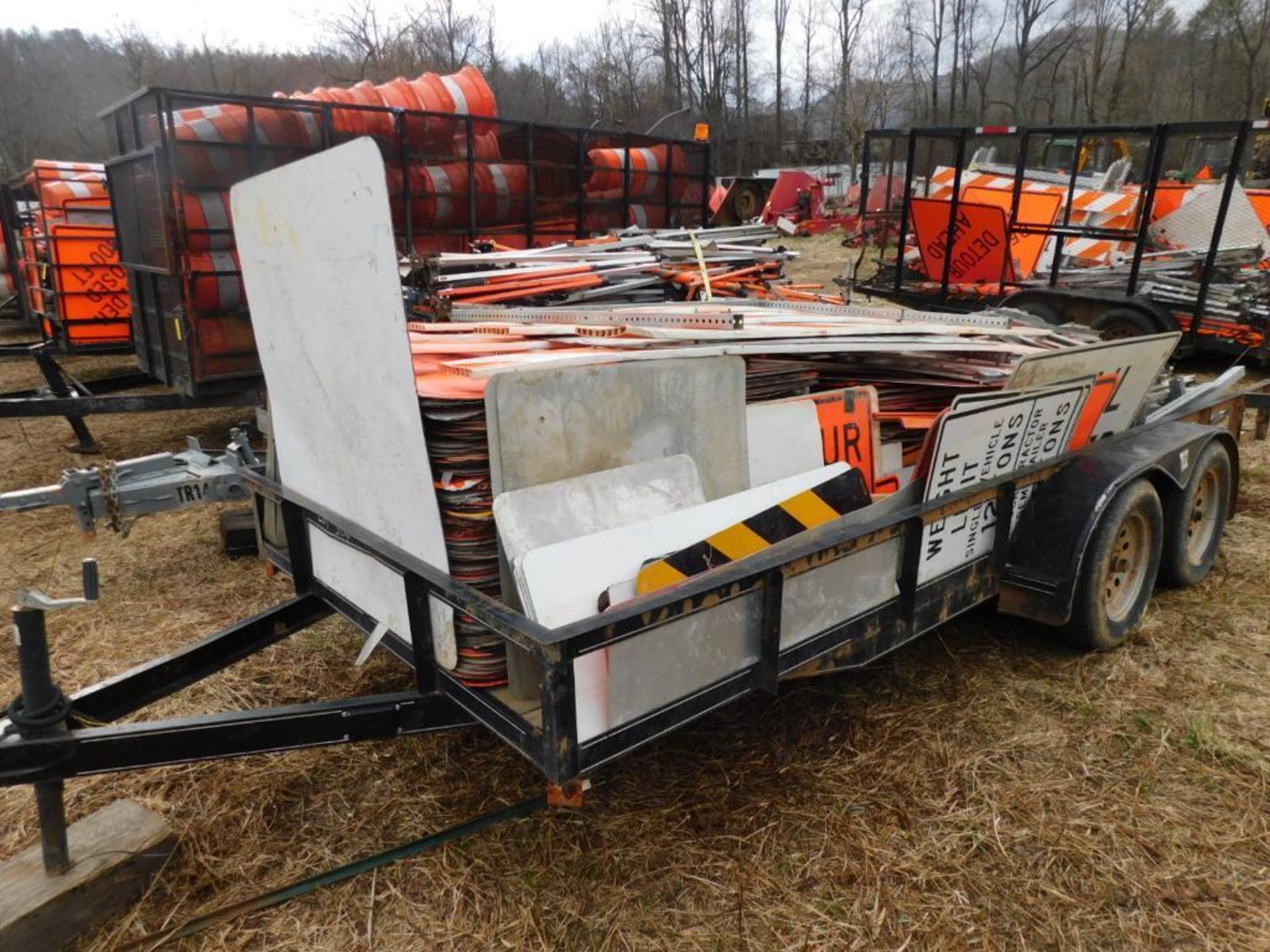 16' Utility Trailer, Dual-Axle w/Contents of Road Signs, etc, "No VIN", TR32 - Image 2 of 4