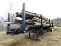 Riley Dual-Axle Log Trailer 32' Approx. w/Contents of Steel Guard Rail