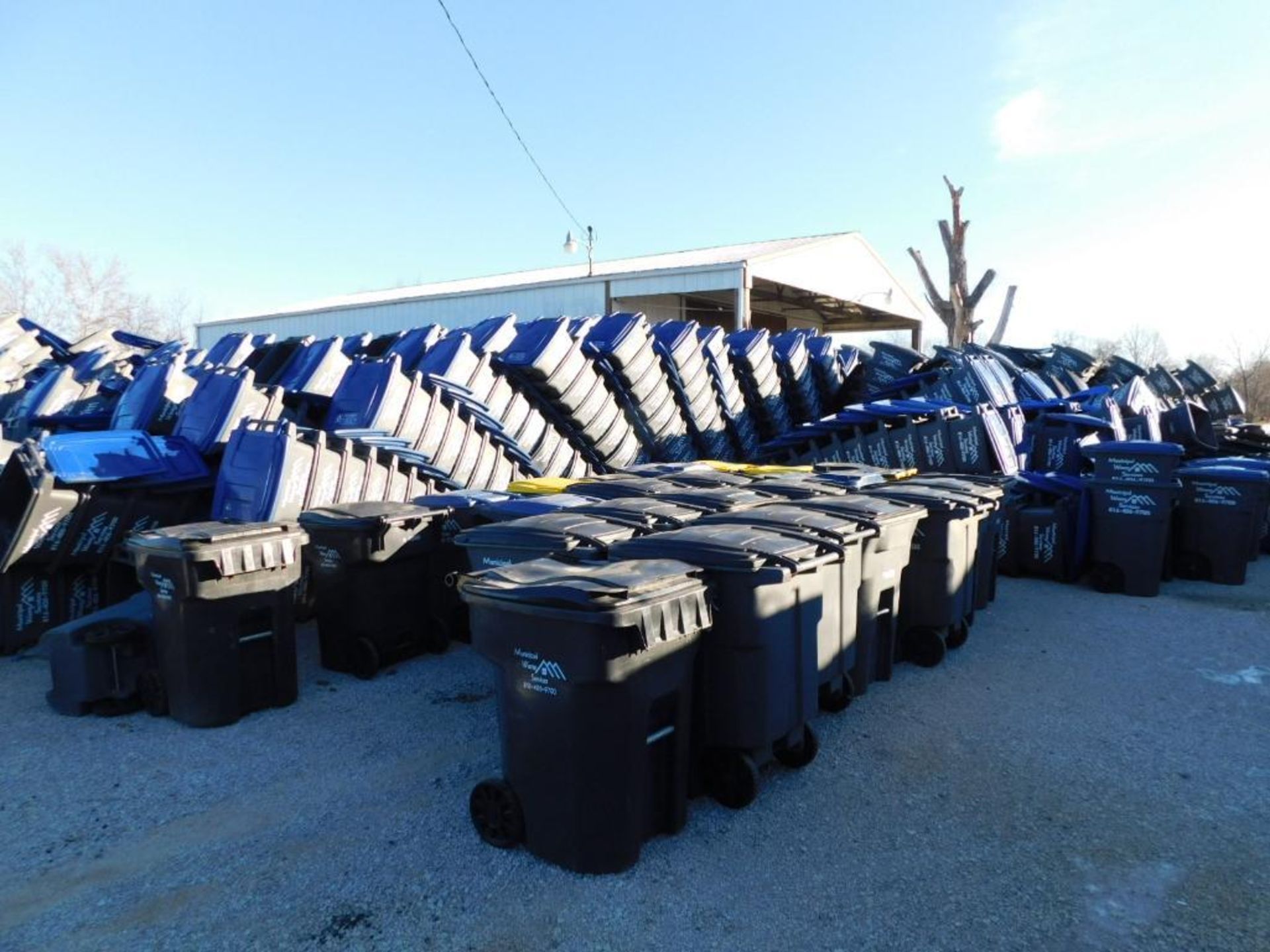 LOT: (100) Assorted Toter, Toter Recycling, Otto, SSI Schaeffer Portable Two Wheel Carts Garbage & R - Image 74 of 79