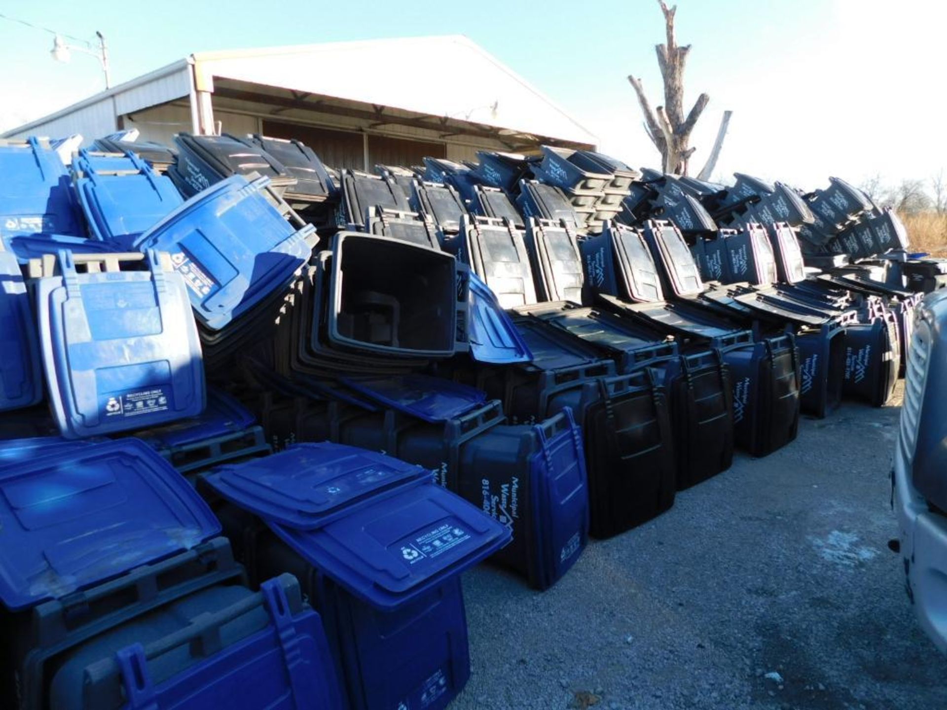 LOT: (100) Assorted Toter, Toter Recycling, Otto, SSI Schaeffer Portable Two Wheel Carts Garbage & R - Image 75 of 79