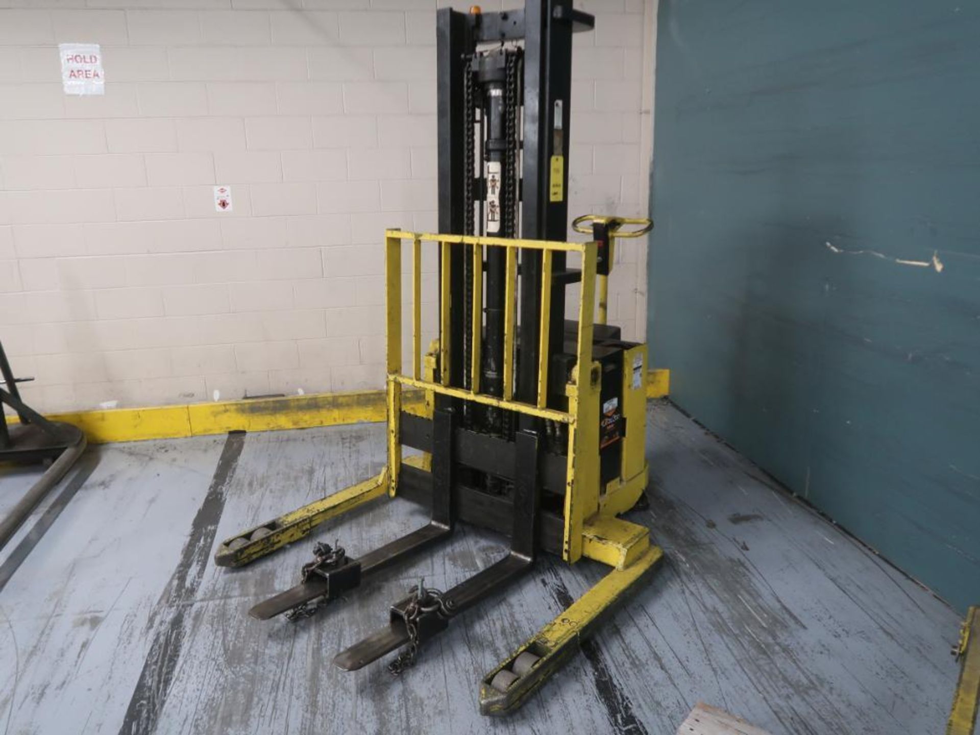 4000 lb. Clark Walk Behind Fork Lift Model S40B, Double Mast, 12 Volt, w/Charger, S/N S400065PM-6195