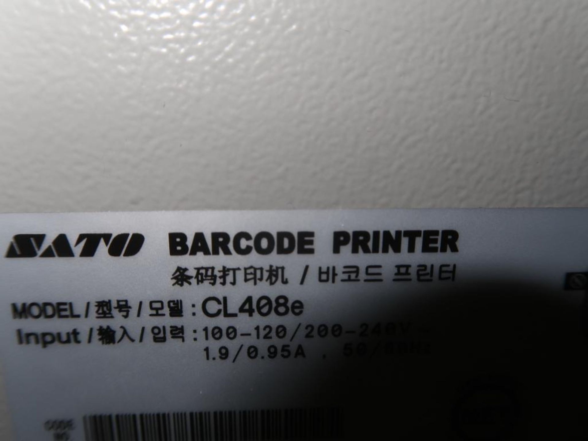 Sato CL408E Label Printer (LOCATED IN PLANT OFFICE) (LOCATION: 39 PEARCE INDUSTRIAL RD., - Image 3 of 3