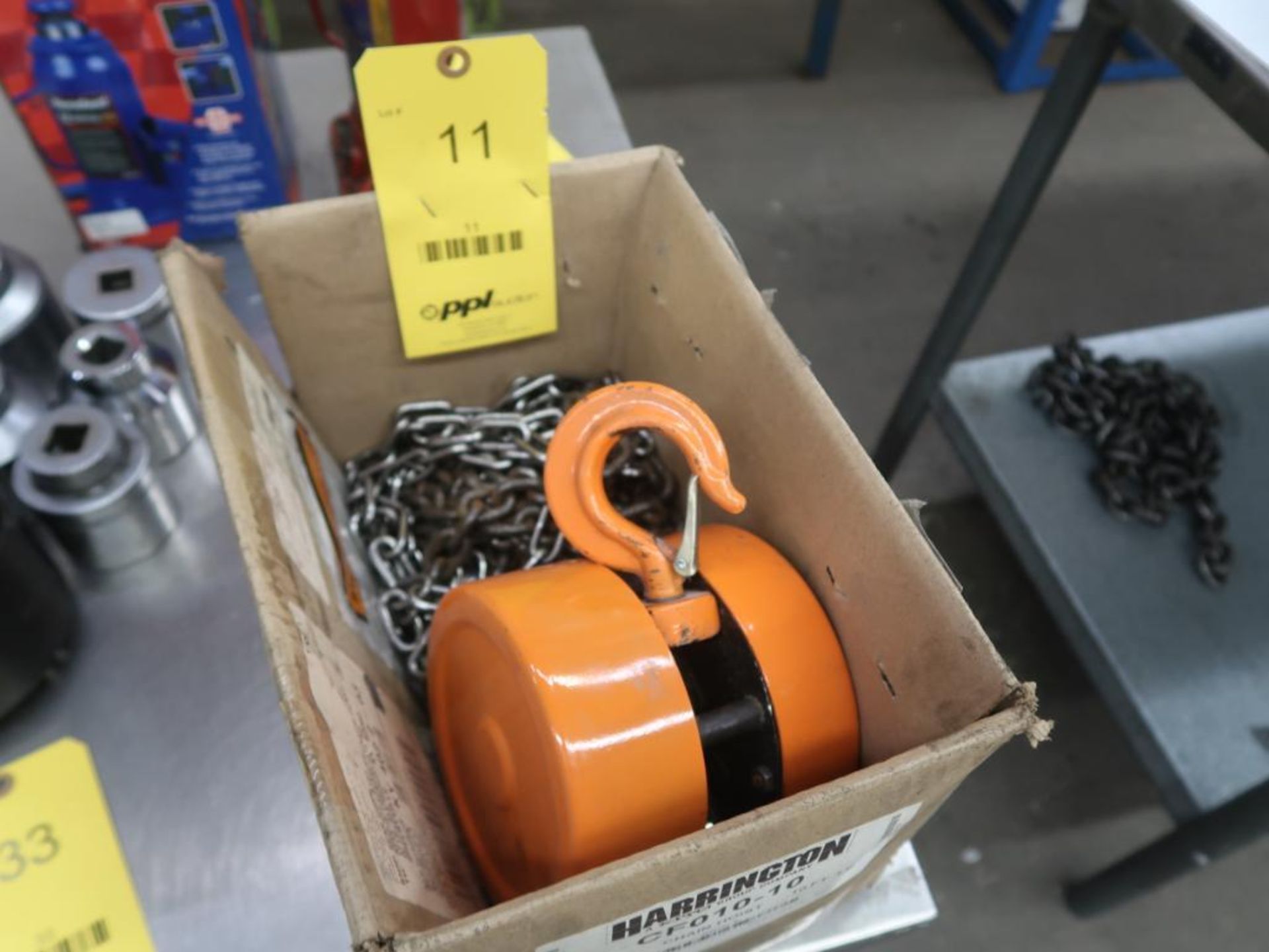 Harrington 1-Ton Chain Hoist (LOCATION: 39 PEARCE INDUSTRIAL RD., SHELBYVILLE, KY 40065)