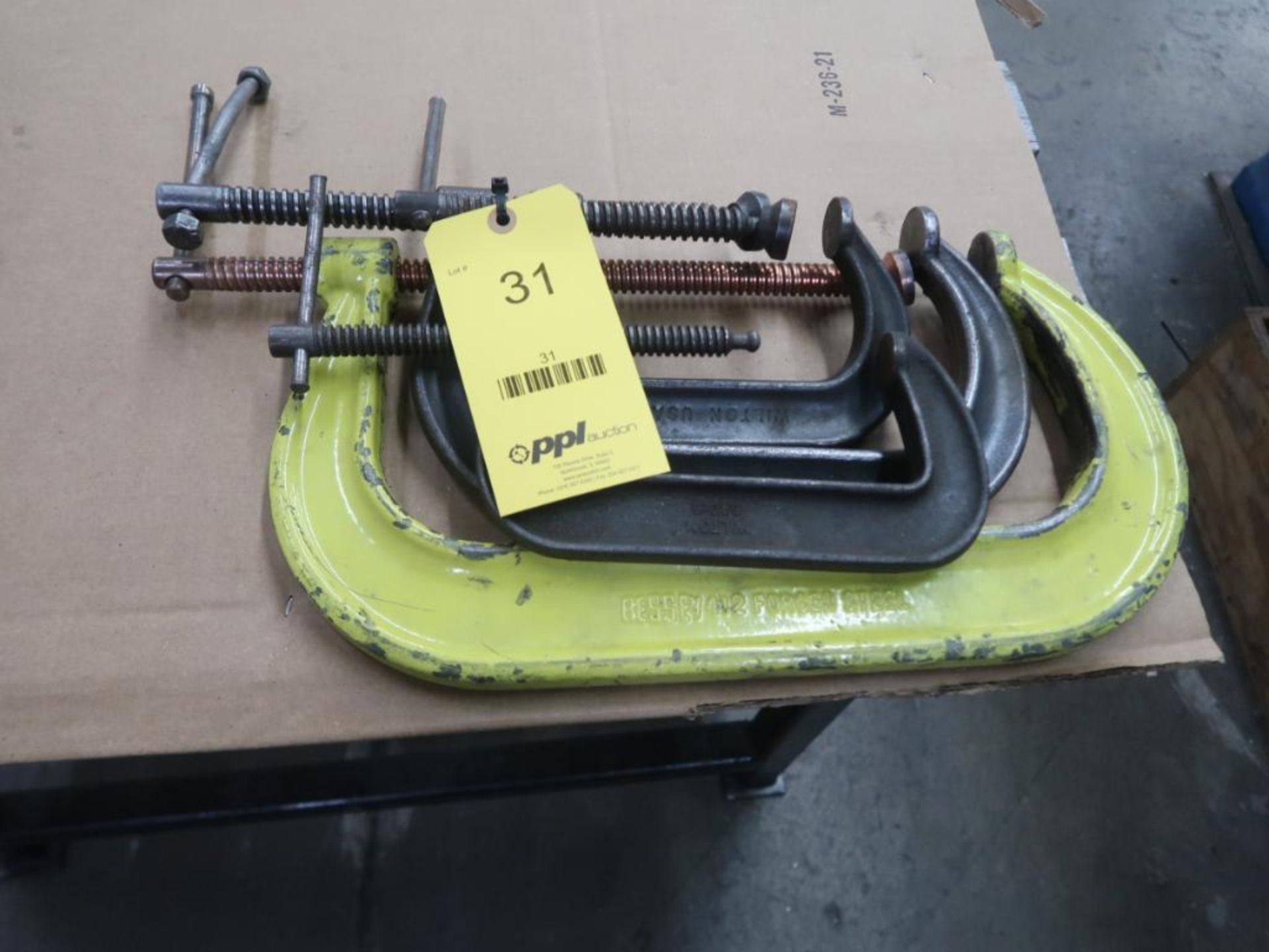 LOT: (4) Assorted C-Clamps (LOCATION: 39 PEARCE INDUSTRIAL RD., SHELBYVILLE, KY 40065)
