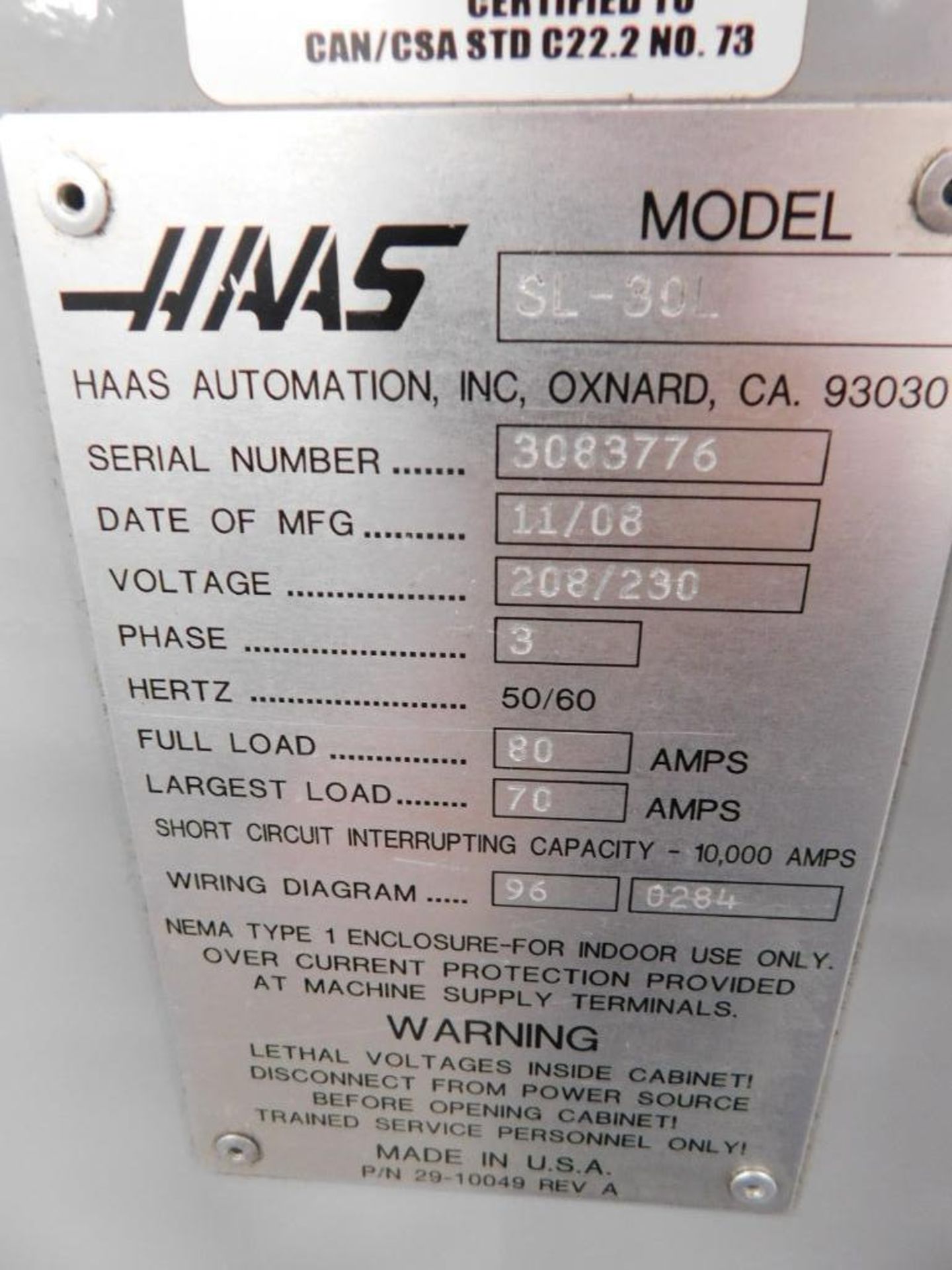 2008 Haas SL-30L CNC Long Bed Turning Center, LNS SLUM-3.1 Autoblock, Kitagawa B-210 Chuck, 12 Stati - Image 14 of 15