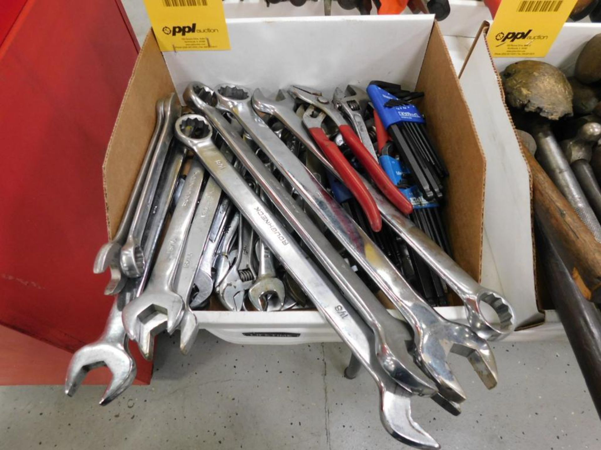 LOT: Assorted Combo Wrenches, Adjustable & Allen Wrenches