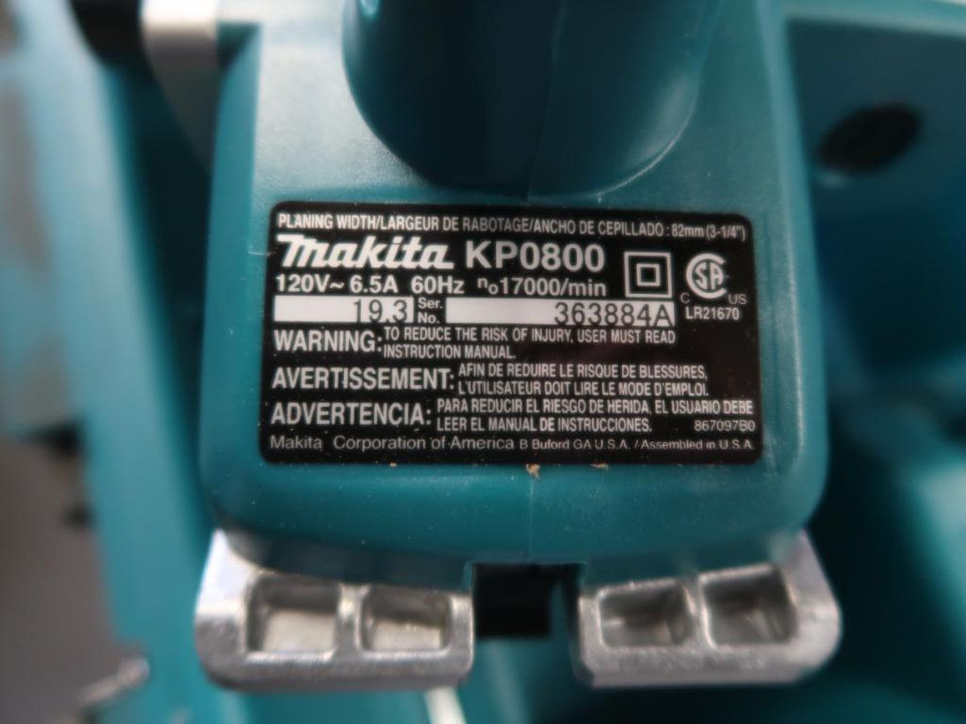 Makita KP0800 Planer, Includes Case (LOCATION: 4600 BELOIT DR., SACRAMENTO, CA 95838) - Image 2 of 2