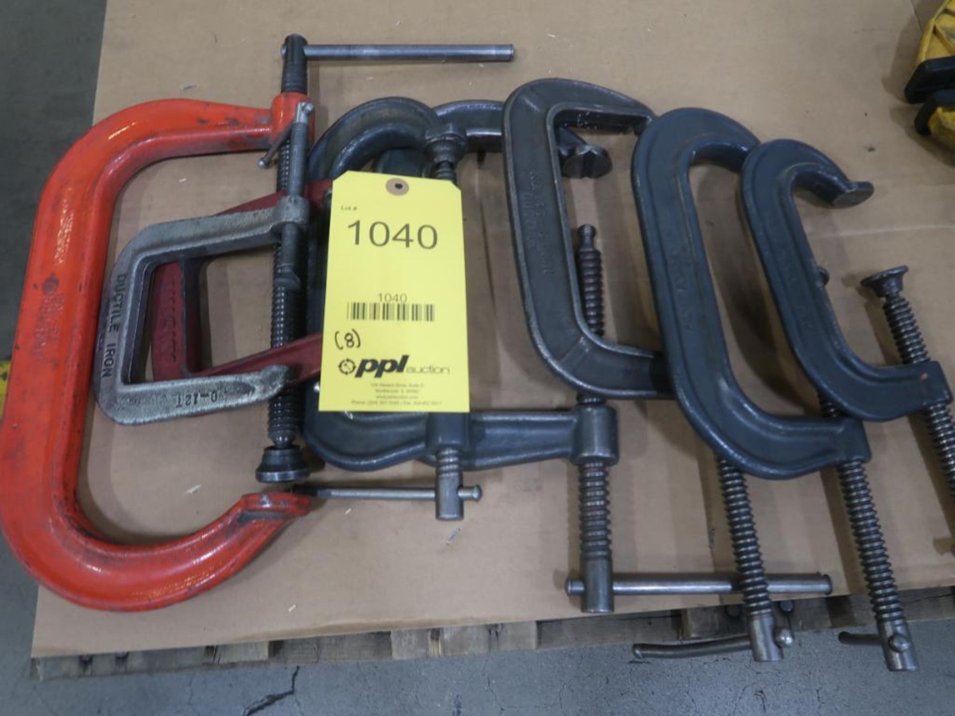 LOT: (8) Assorted C-Clamps (LOCATION: 4600 BELOIT DR., SACRAMENTO, CA 95838)