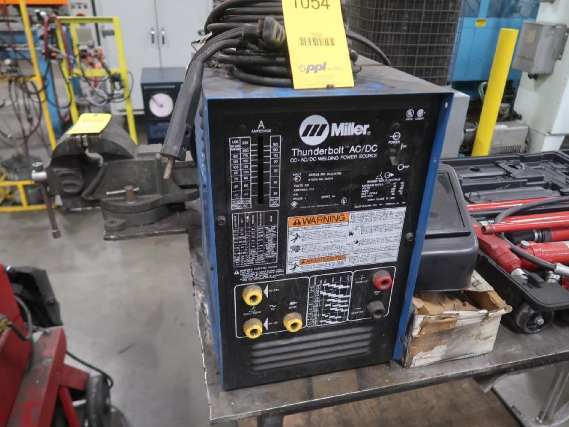 LOT: 225 Amp Miller Thunder Bolt AC/DC Welder, Leads, Hood (LOCATION: 4600 BELOIT DR., SACRAMENTO,