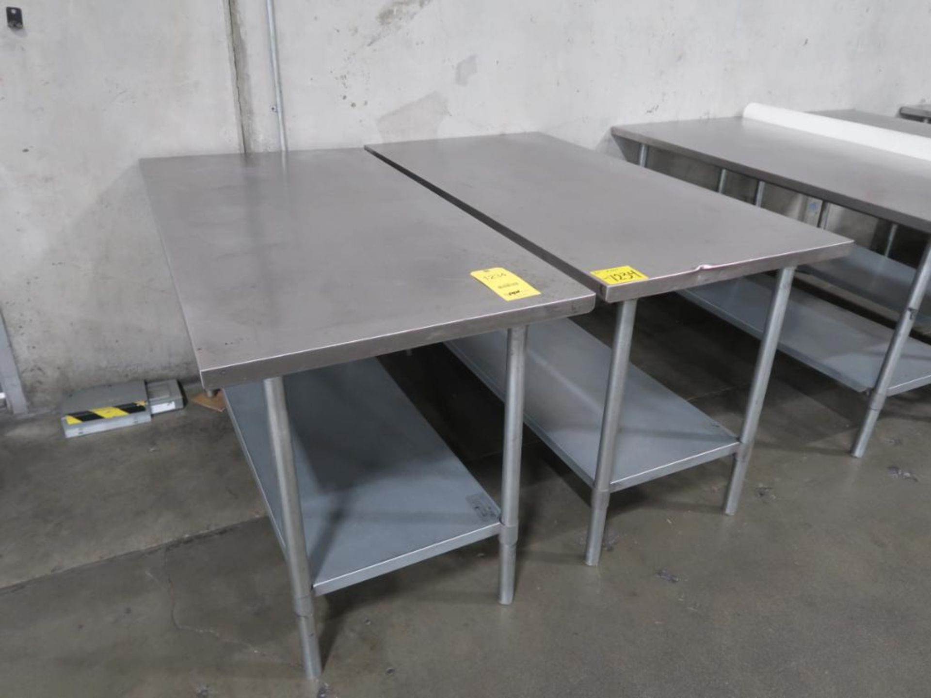 LOT: (2) Stainless Stop Top Tables, 30" x 60" (LOCATION: 4600 BELOIT DR., SACRAMENTO, CA 95838)