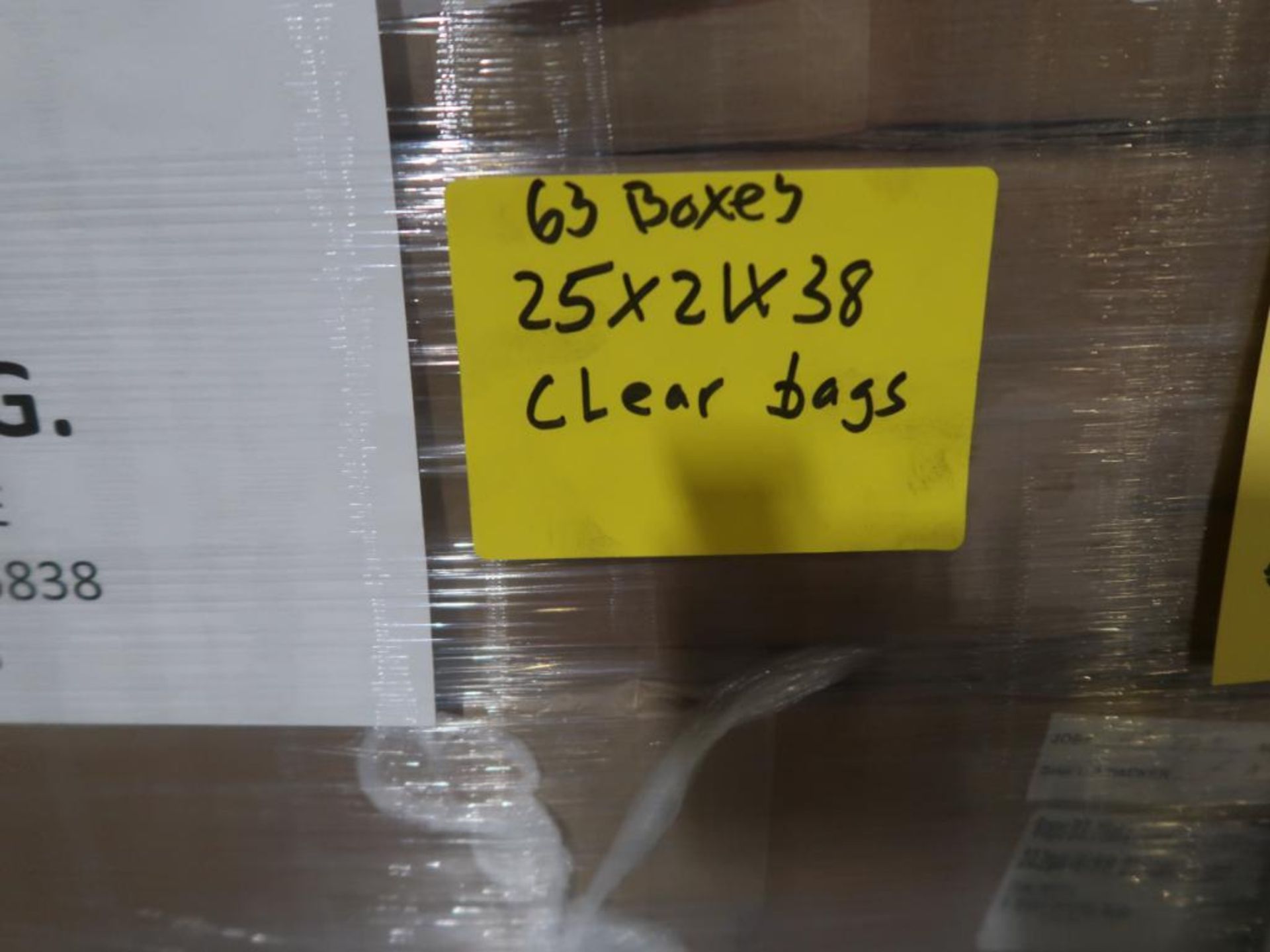 LOT: (63) Boxes of Clear Bags 25" x 21" x 38" on (1) Pallet (LOCATION: 4600 BELOIT DR., - Image 2 of 2