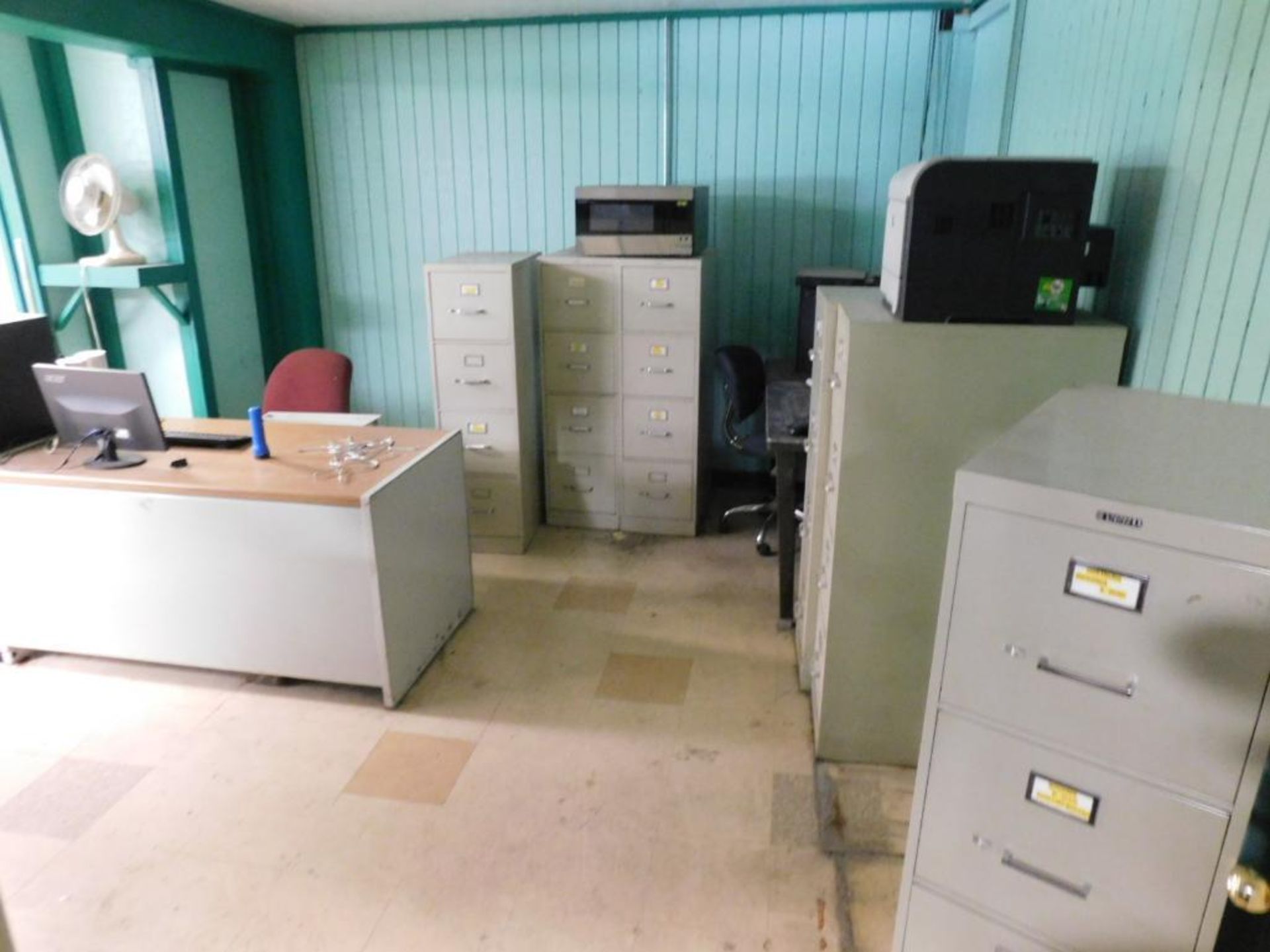 LOT: Contents of Offices: Desks, Chairs, File Cabinets, Monitors (NO TOWERS OR PRINTERS) - Image 2 of 11