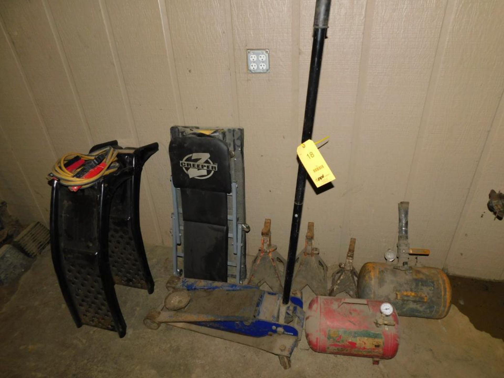 LOT: Floor Jack, Jack Stands, Tire Inflator and Ramps - Image 3 of 3