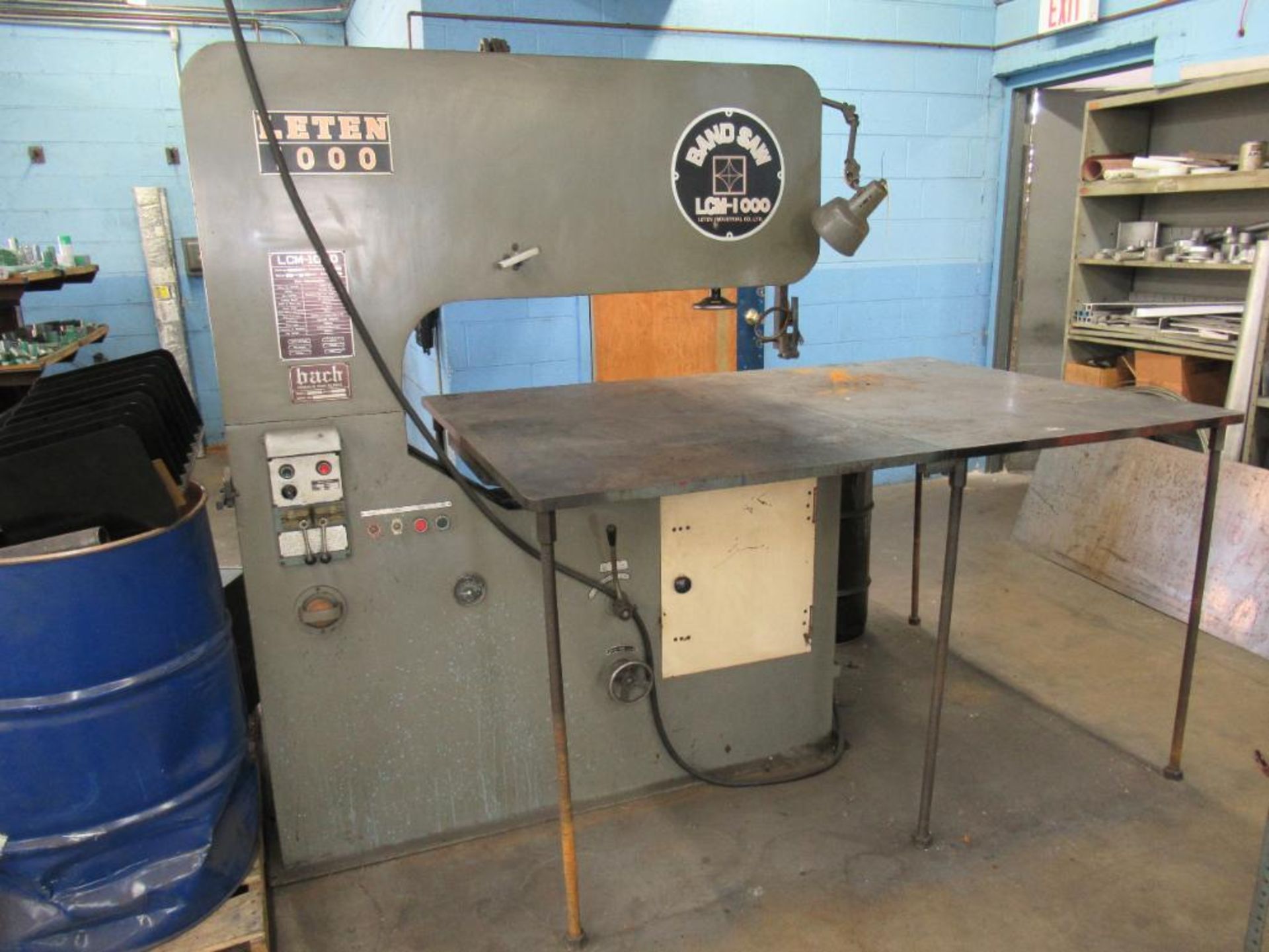 Leten 1000 Model LCM-1000 Vertical Band Saw w/40" Throat, Blade Welder & Fabricated 70" x 48" Custom