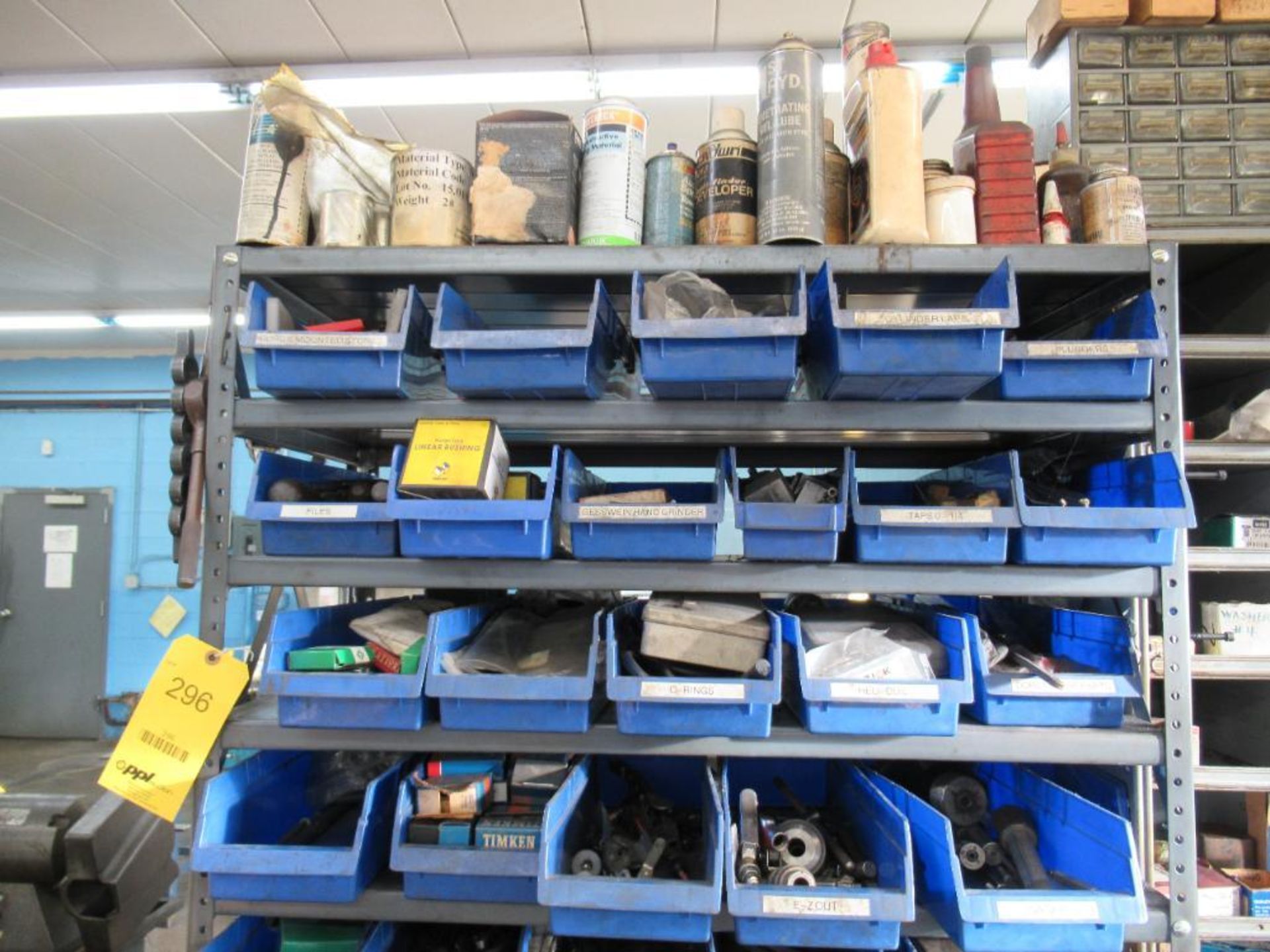 LOT: Shelving Unit w/Contents of Bearings, Machine Parts, Hand Tools, Stamp Kits, etc. - Image 4 of 4