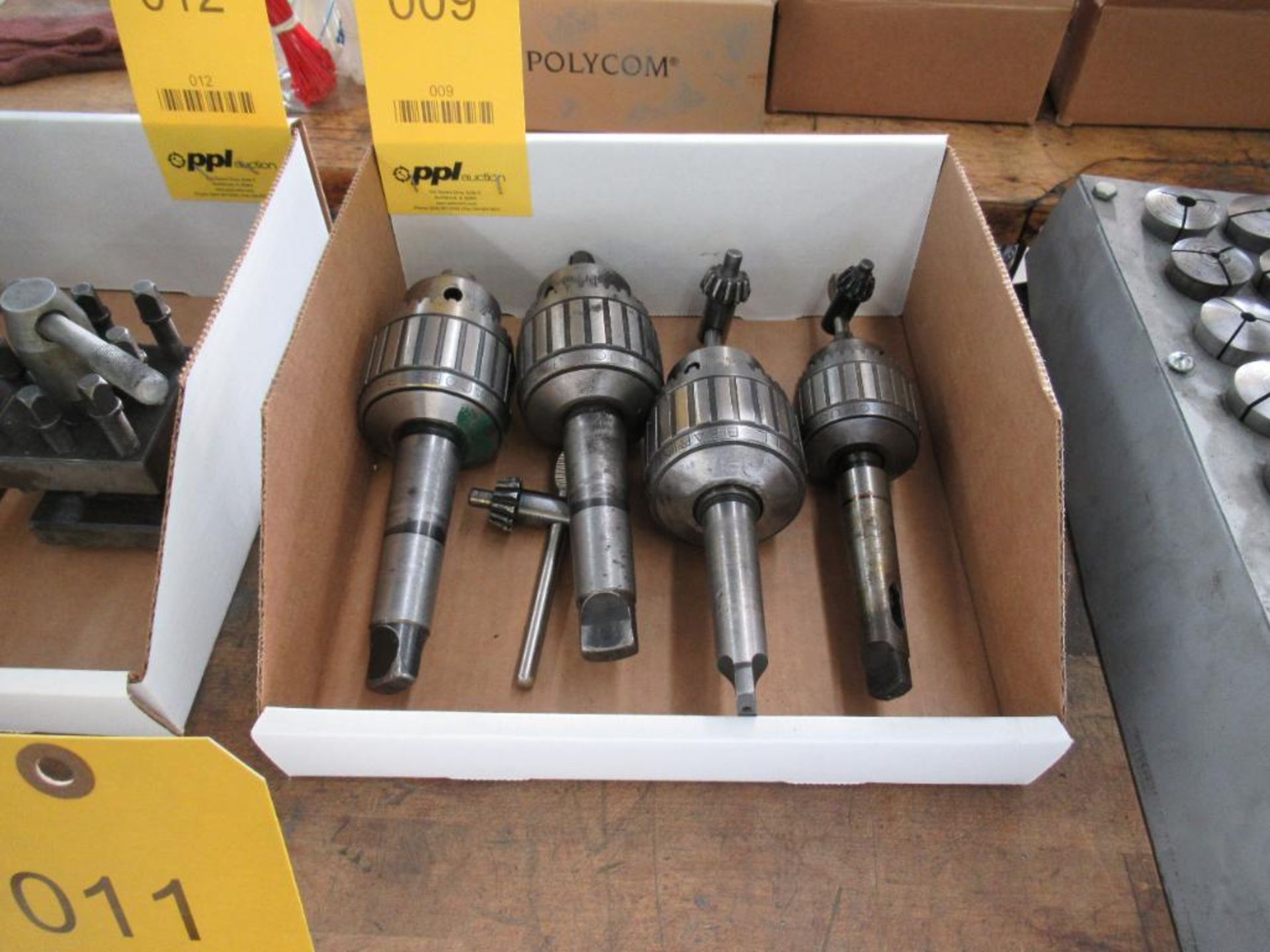 LOT: (4) Jacobs Taper Shank Drill Chucks