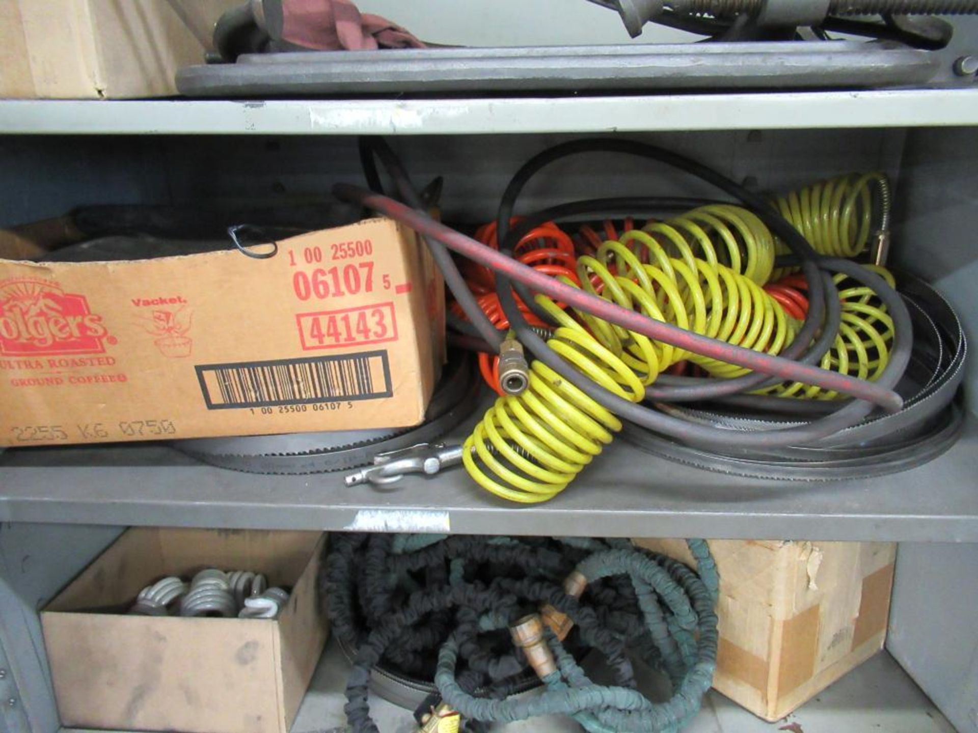 LOT: Cabinet w/Contents of C-Clamps, Spring Clamps, Air Hose, etc. - Image 4 of 8