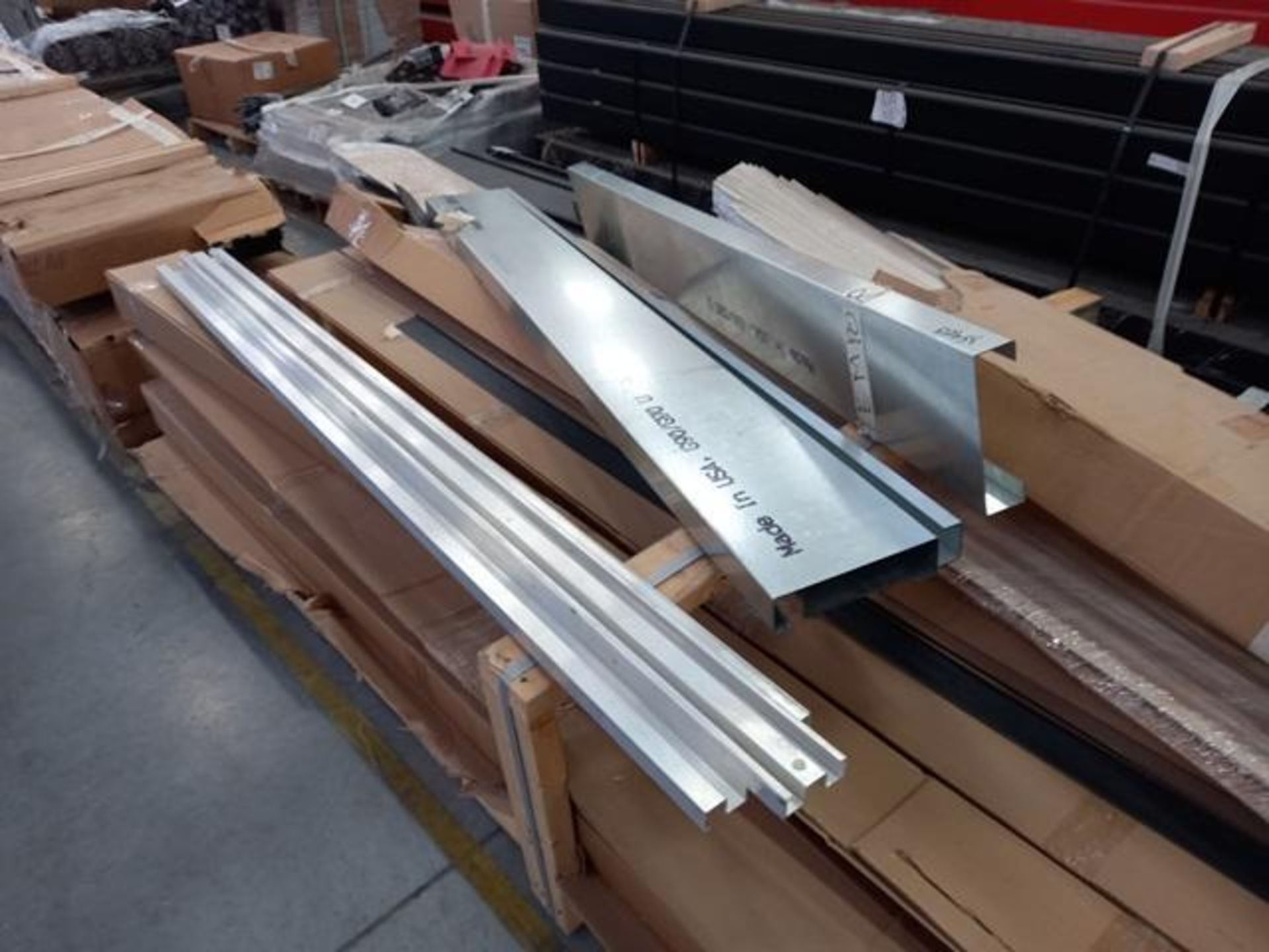 LOT: (100 approx.) Pallets of Assorted Materials Which Include, Metal Parts for Screens, Aluminum - Image 121 of 148