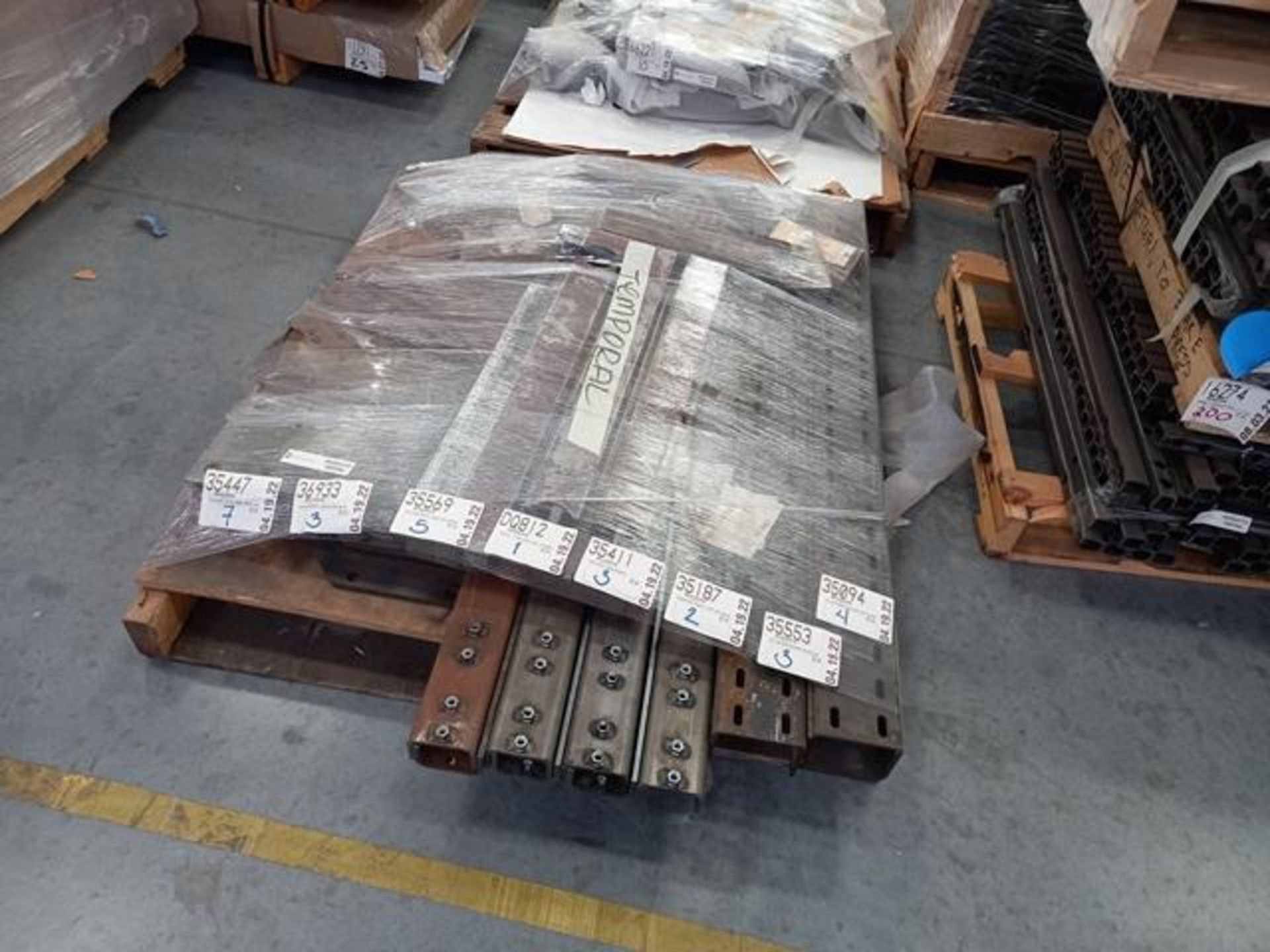 LOT: (100 approx.) Pallets of Assorted Materials Which Include, Metal Parts for Screens, Aluminum - Image 22 of 148