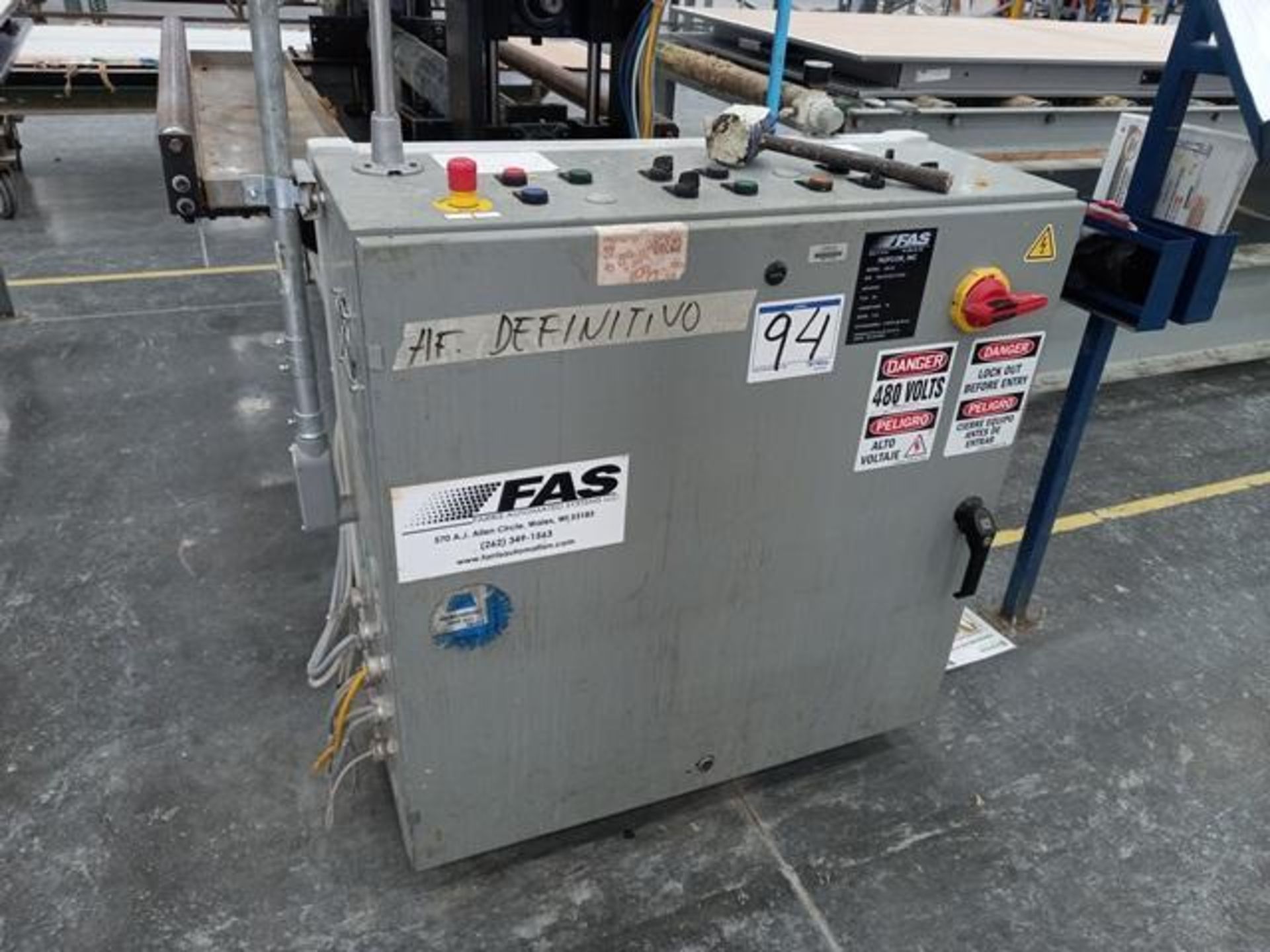 FAS 294-05 Glue Dispenser Machine, S/N: 294-05-0221-02/02, 62" Working Width, (4) Adhesive Feeder - Image 6 of 6