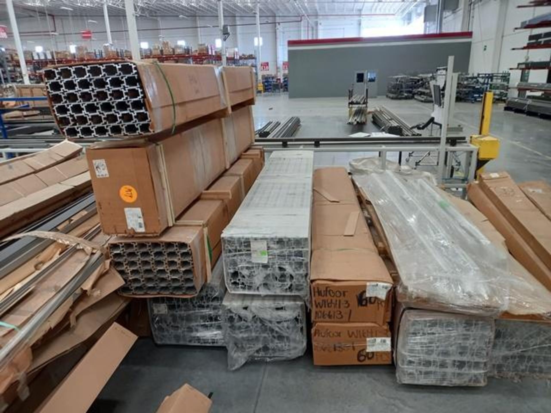 LOT: (30 approx.) Pallets, w/Aluminum Profile, Metal Canelta, Parts for Screens, Foam Boards, - Image 3 of 34