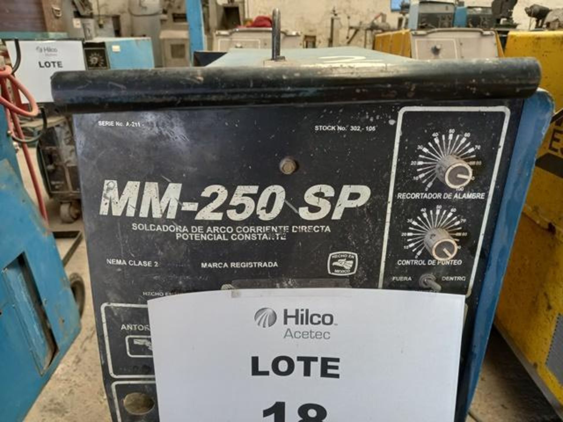 Infra MM-250 SP Welding Machine: 250 Amp Capacity on One Phase (Label: 18) (Location: Pachuca, - Image 5 of 9