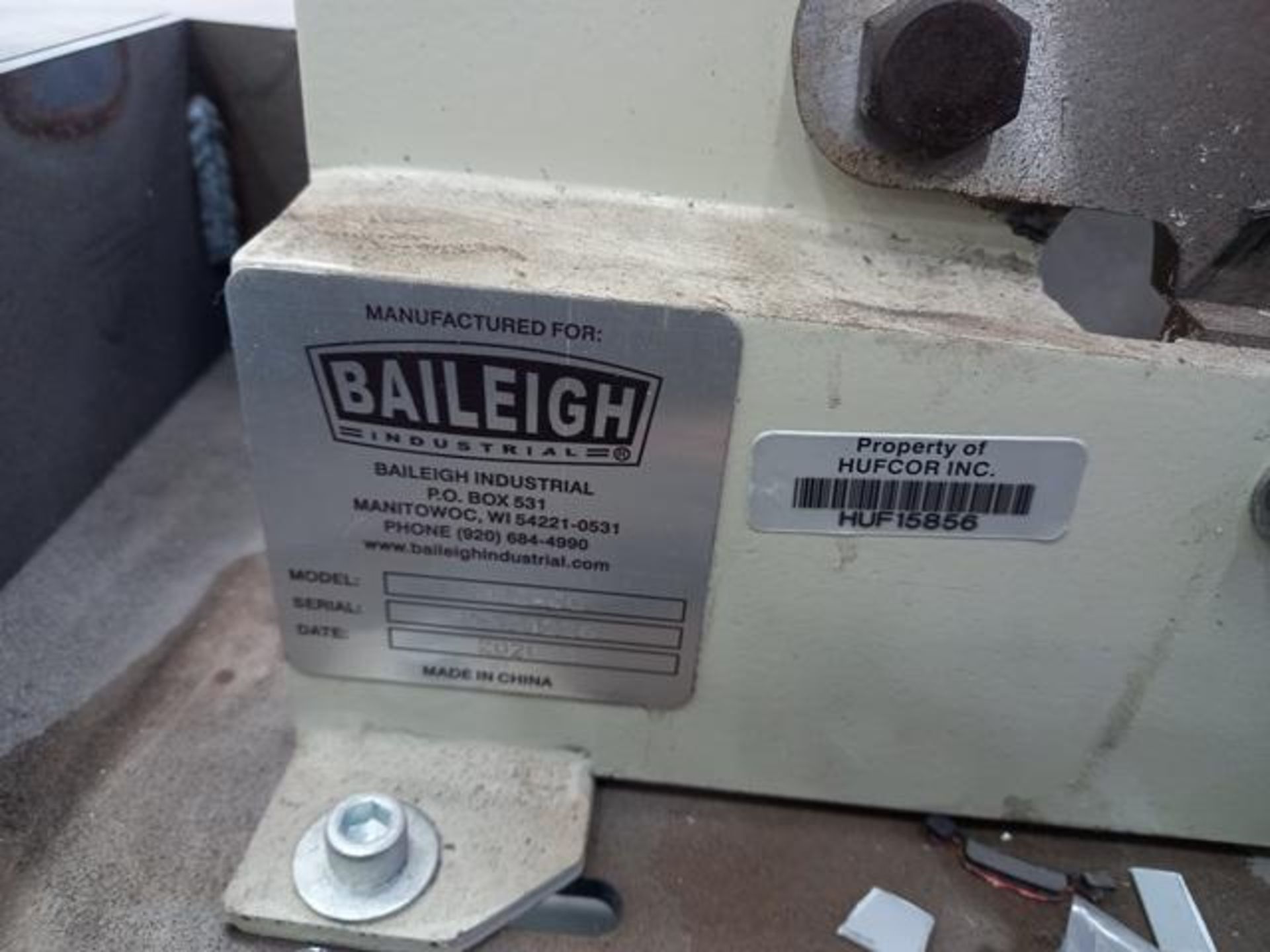Baileigh MPS-8G Manual Shearing, S/N 19021226, Year 2020, Manual Operation (Tag: Huf15856) ( - Image 5 of 5