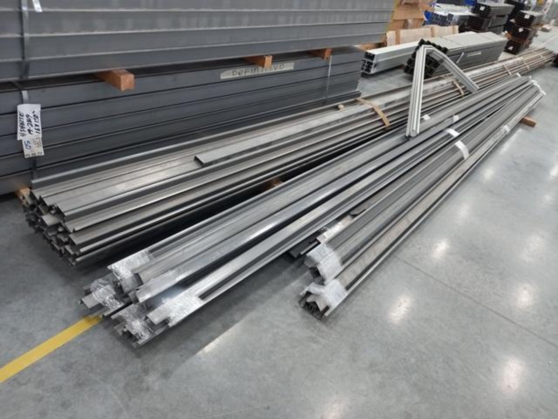 LOT: (30 approx.) Pallets, w/Aluminum Profile, Metal Canelta, Parts for Screens, Foam Boards, - Image 18 of 34