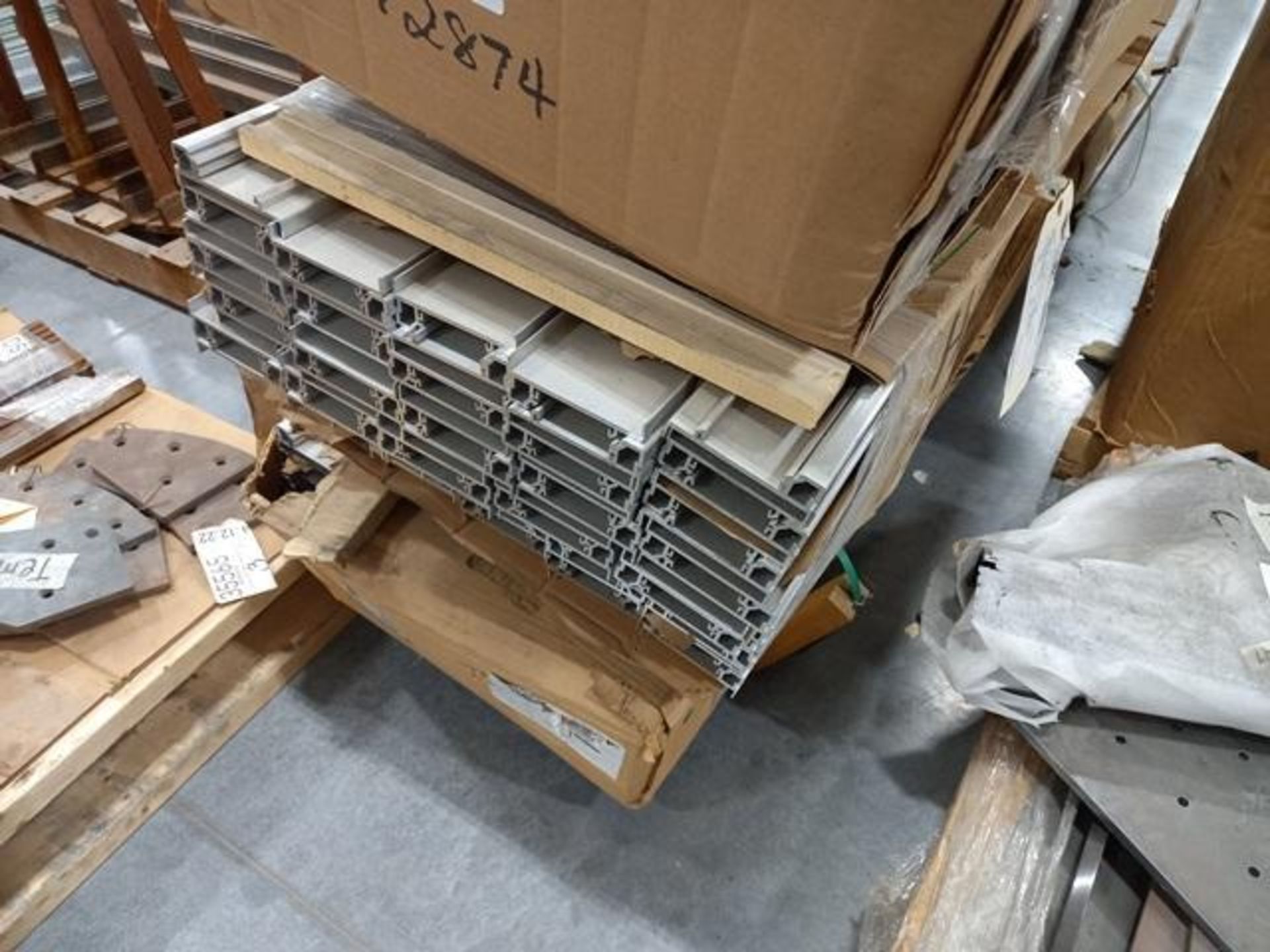 LOT: (100 approx.) Pallets of Assorted Materials Which Include, Metal Parts for Screens, Aluminum - Image 100 of 148