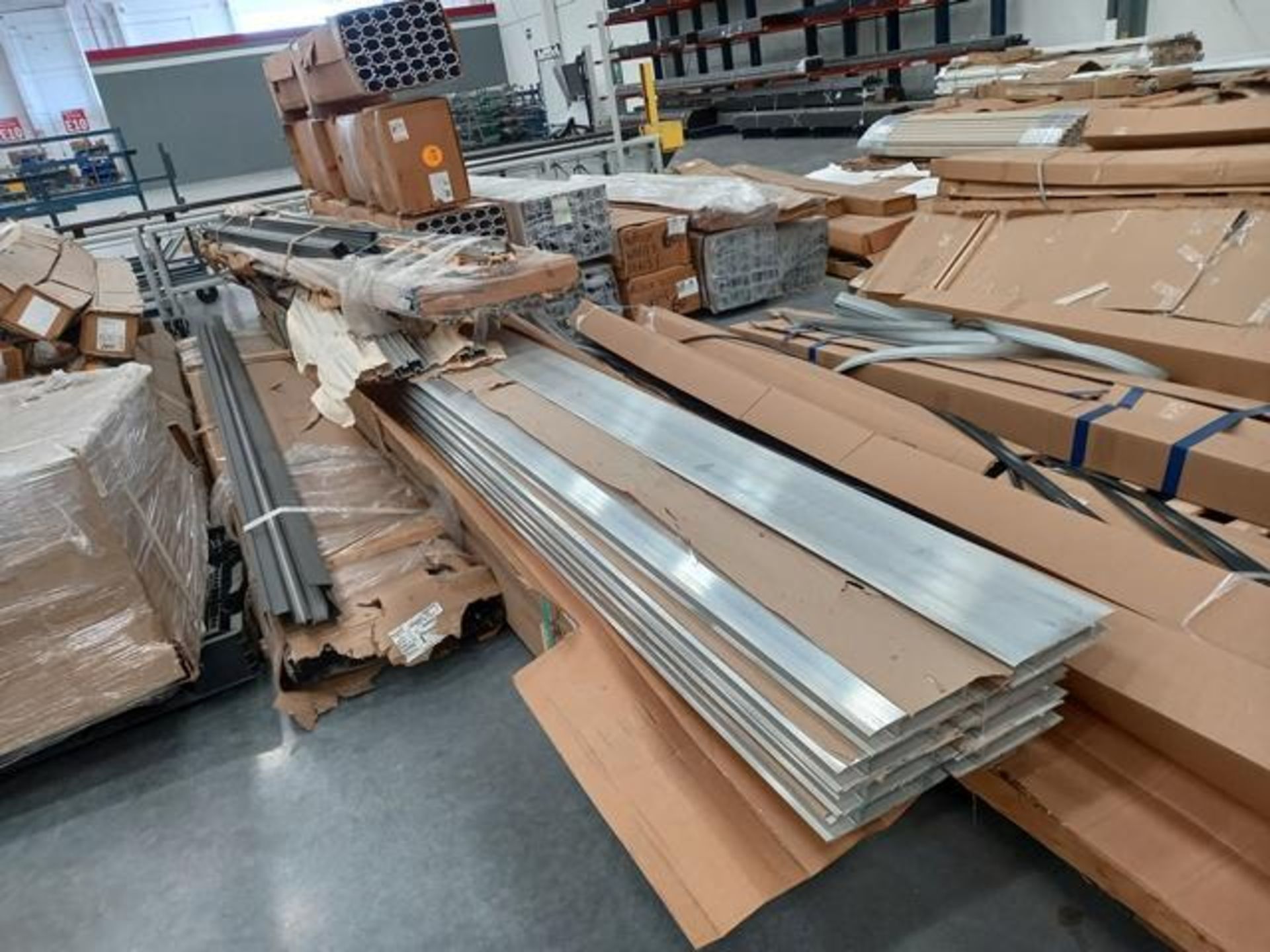LOT: (30 approx.) Pallets, w/Aluminum Profile, Metal Canelta, Parts for Screens, Foam Boards, - Image 29 of 34