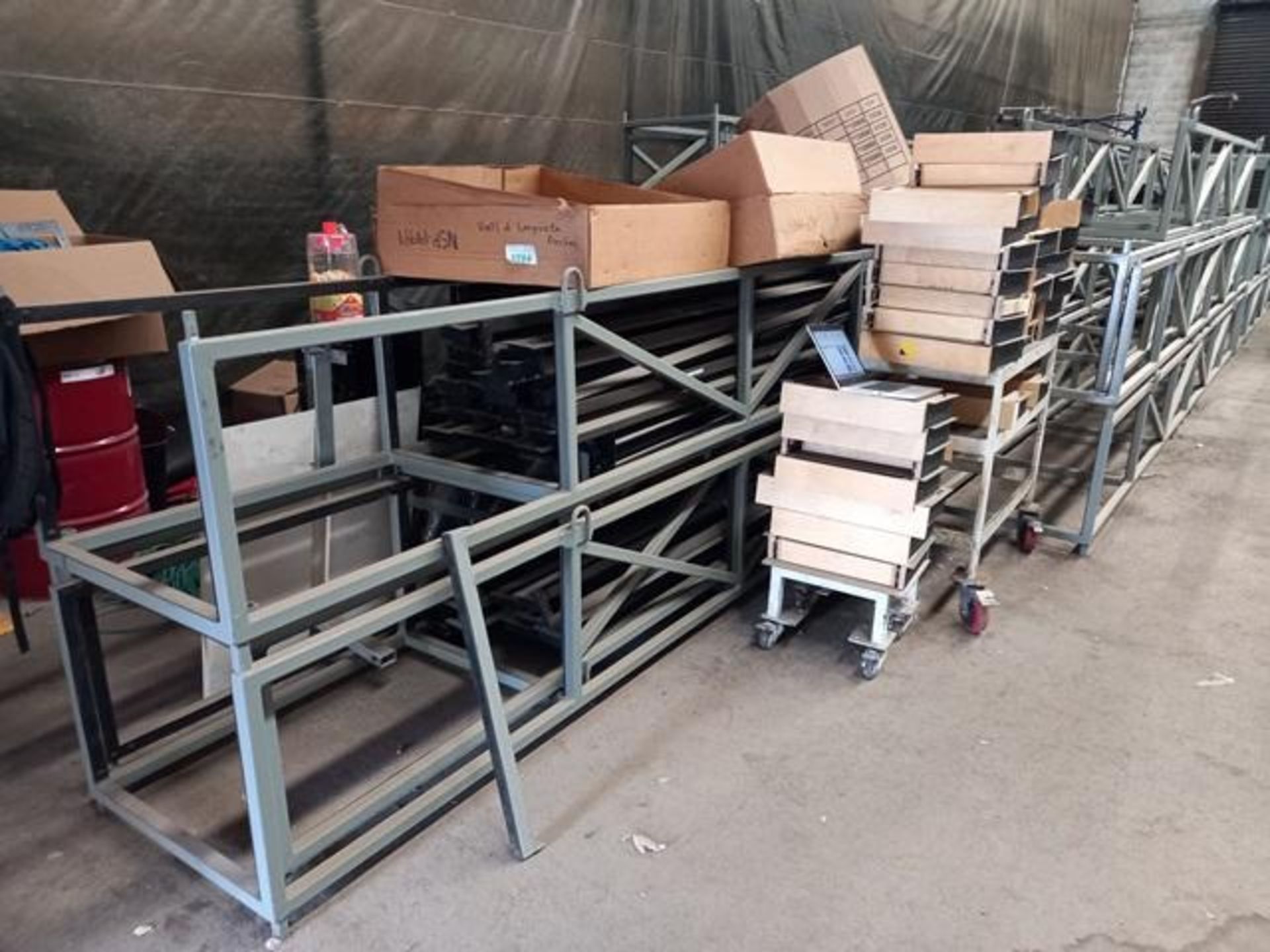 LOT: (12) Blacksmith Worktables with Wheels, Tubular Profile, (7) Metallic Castors with Wheels, 2" X - Image 14 of 20