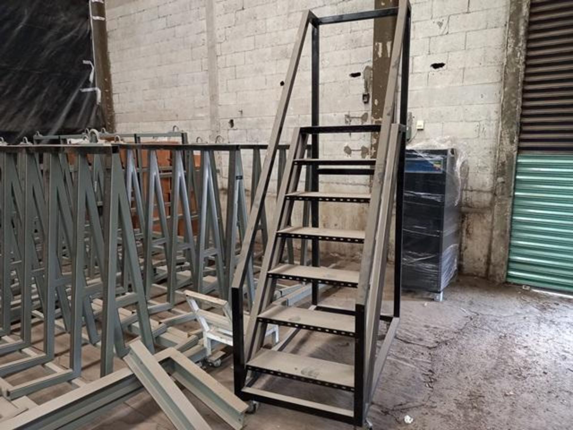 LOT: (12) Blacksmith Worktables with Wheels, Tubular Profile, (7) Metallic Castors with Wheels, 2" X - Image 13 of 20