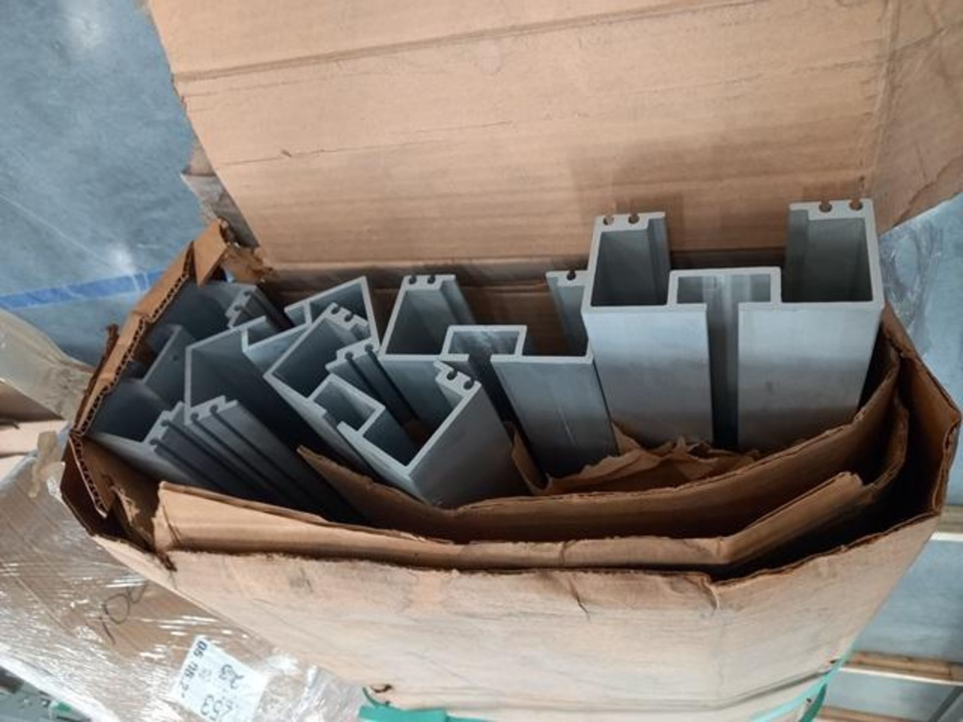 LOT: (30 approx.) Pallets, w/Aluminum Profile, Metal Canelta, Parts for Screens, Foam Boards, - Image 21 of 34