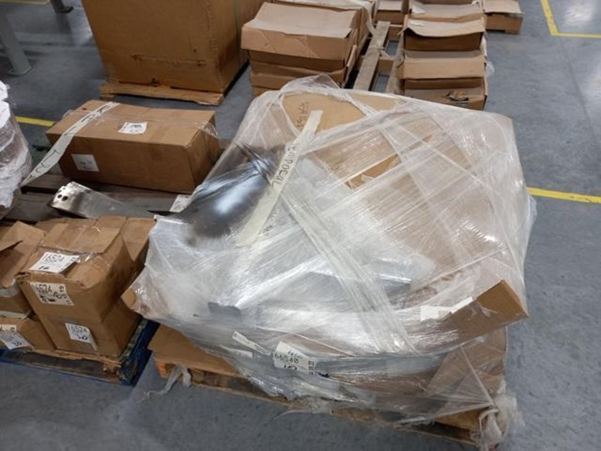 LOT: (100 approx.) Pallets of Assorted Materials Which Include, Metal Parts for Screens, Aluminum - Image 80 of 148
