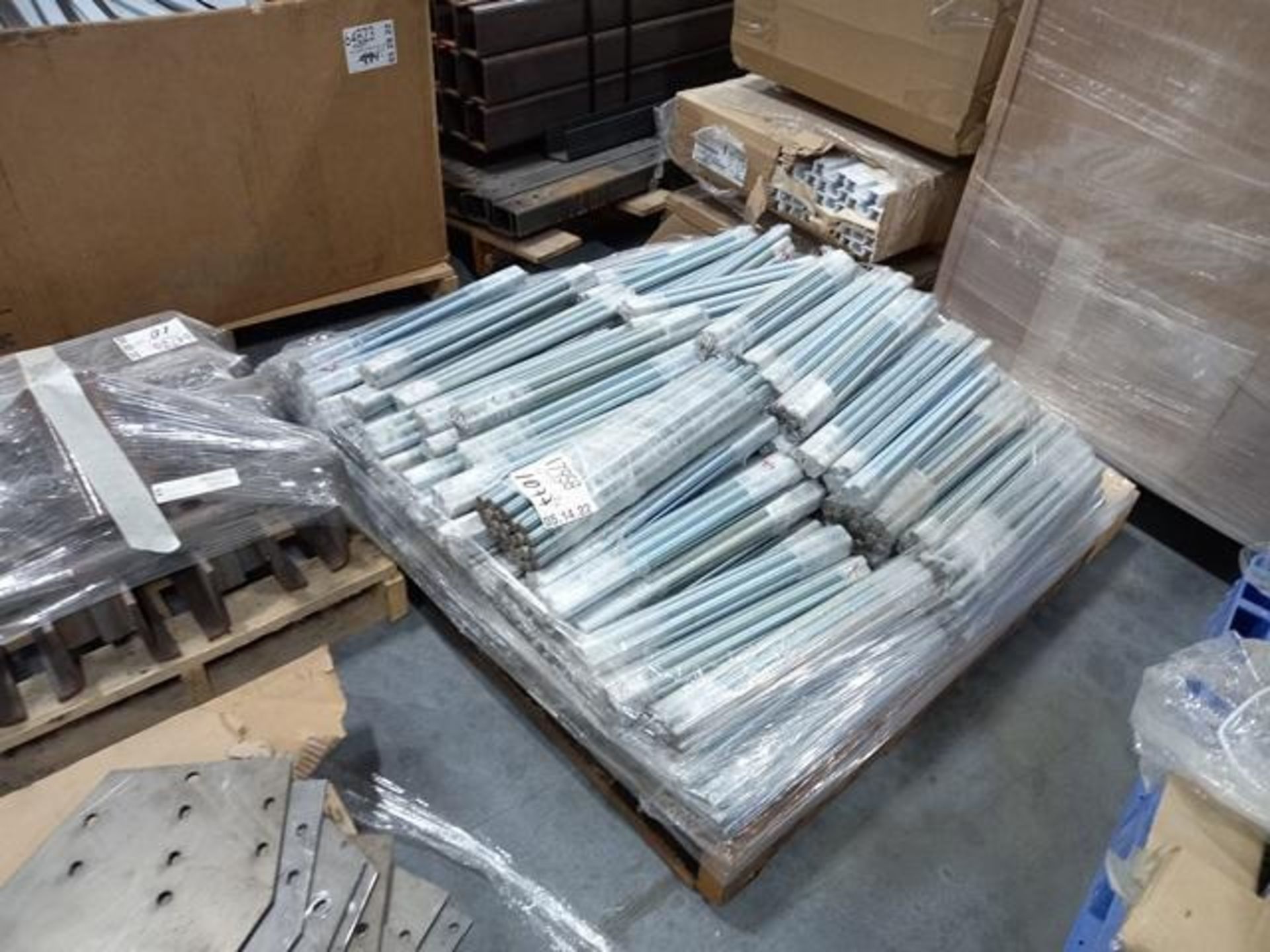 LOT: (100 approx.) Pallets of Assorted Materials Which Include, Metal Parts for Screens, Aluminum - Image 94 of 148