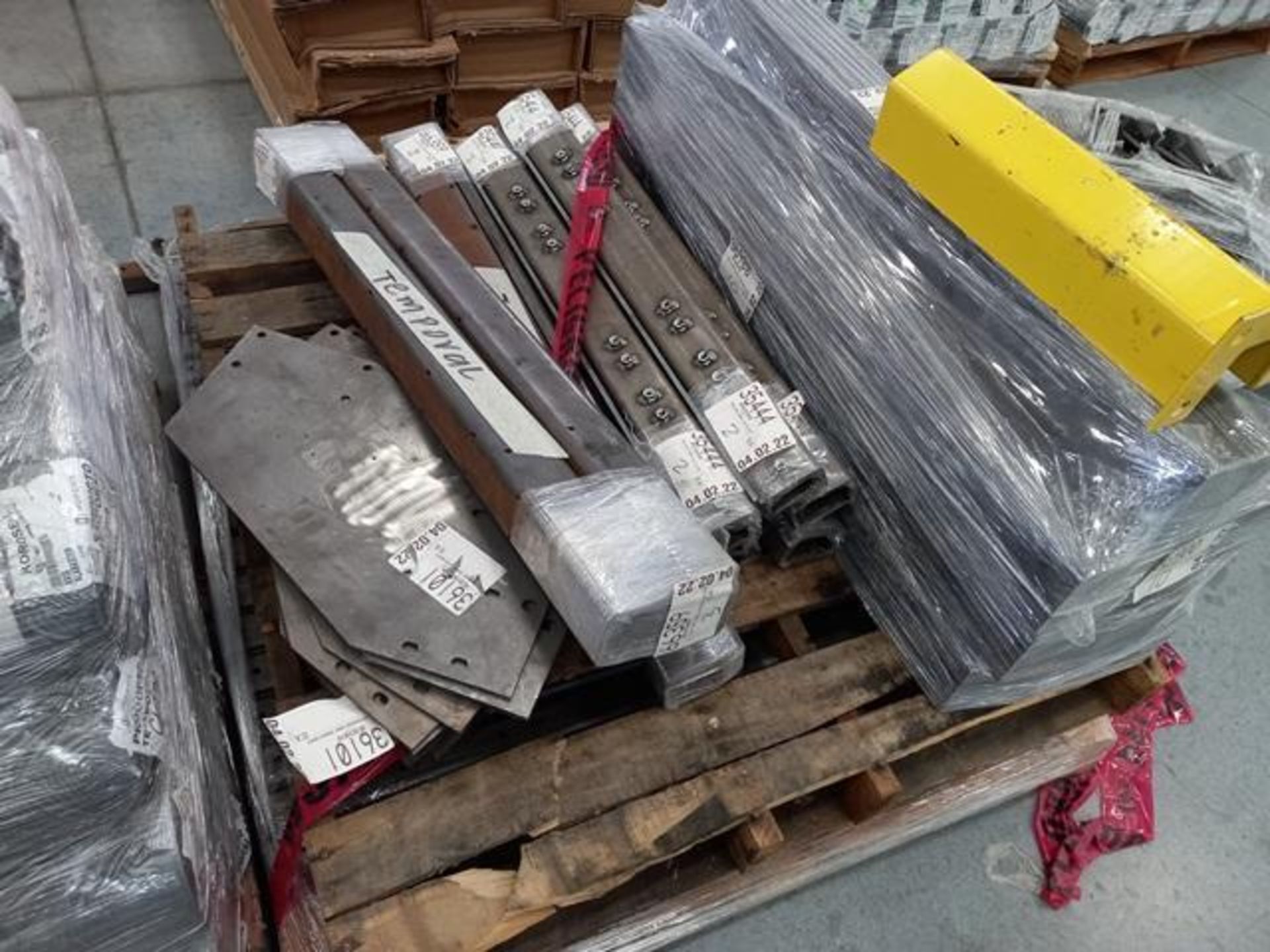LOT: (100 approx.) Pallets of Assorted Materials Which Include, Metal Parts for Screens, Aluminum - Image 143 of 148