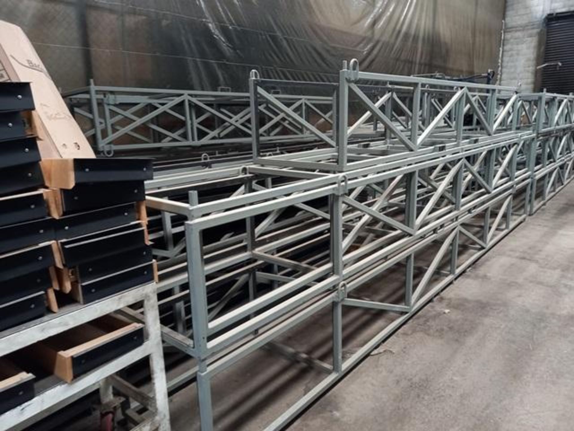 LOT: (12) Blacksmith Worktables with Wheels, Tubular Profile, (7) Metallic Castors with Wheels, 2" X - Image 15 of 20