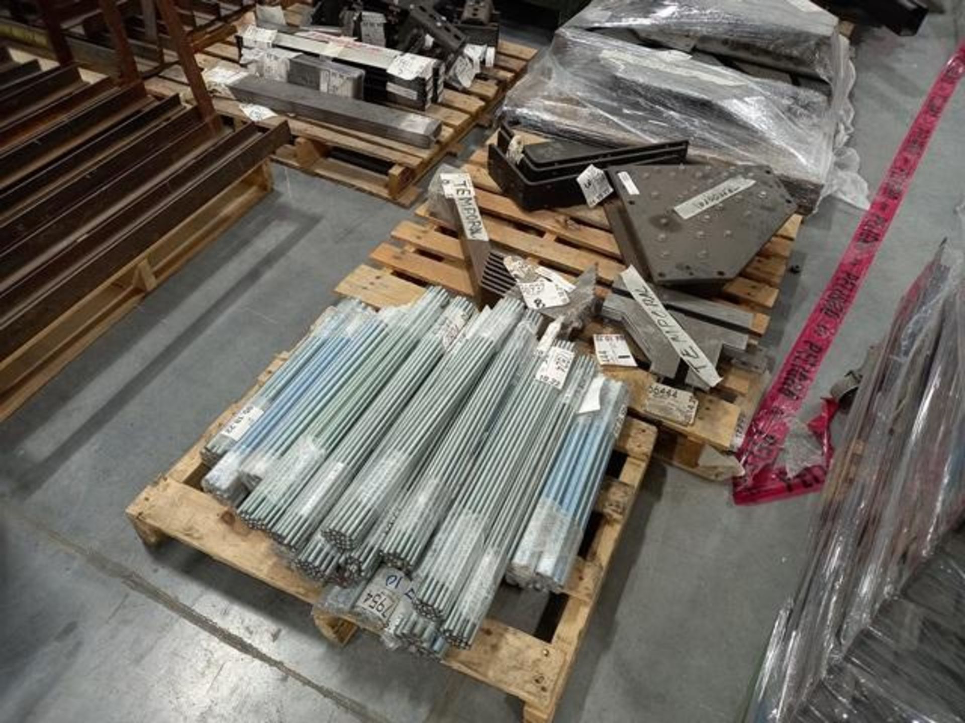 LOT: (100 approx.) Pallets of Assorted Materials Which Include, Metal Parts for Screens, Aluminum - Image 88 of 148