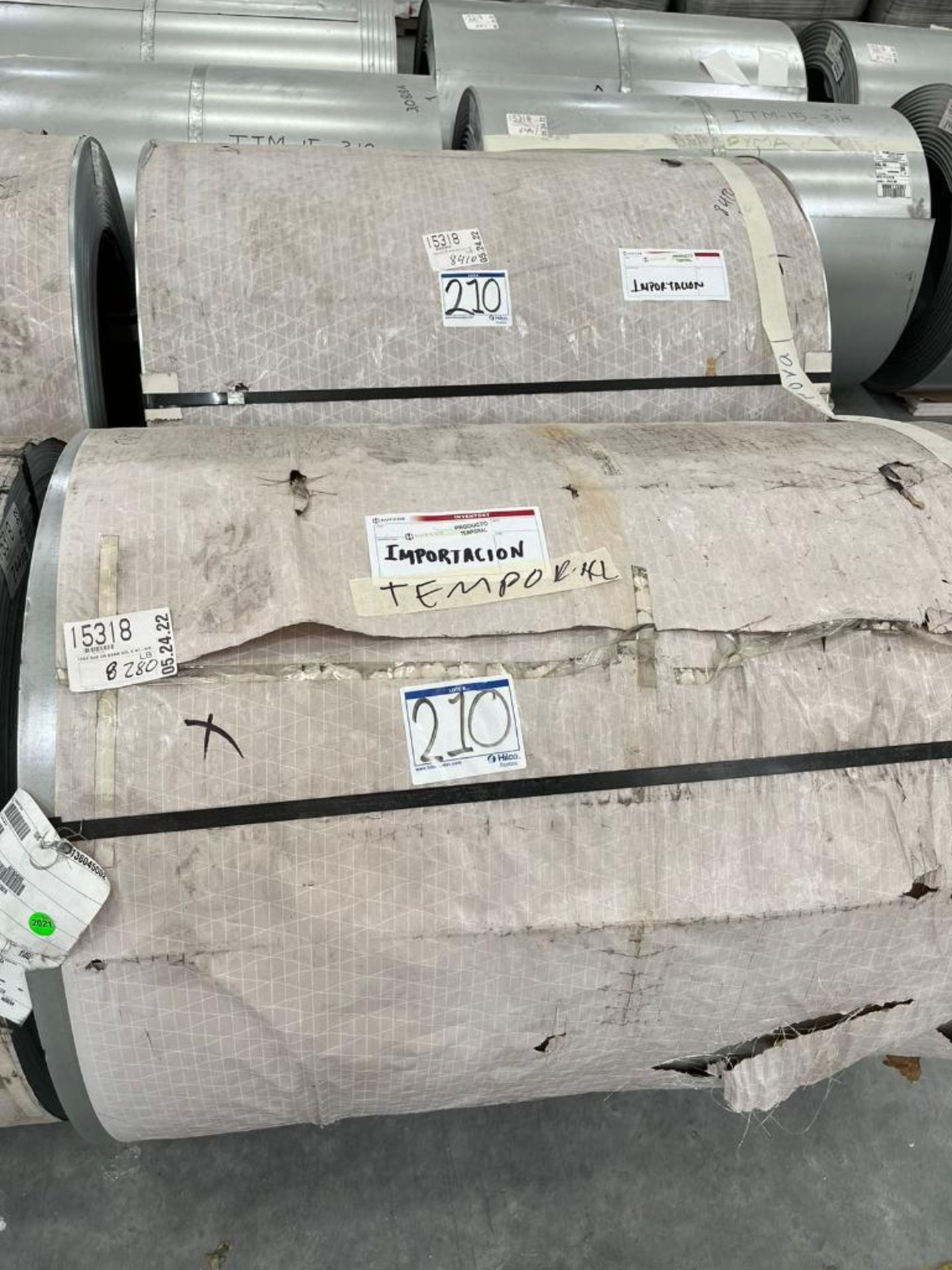 LOT: (8) Steel Coil Rolls 18ga G30 Cr Bakr Stl X 47-5/8 (Approximate Weight 65500 Lbs) ( - Image 2 of 2