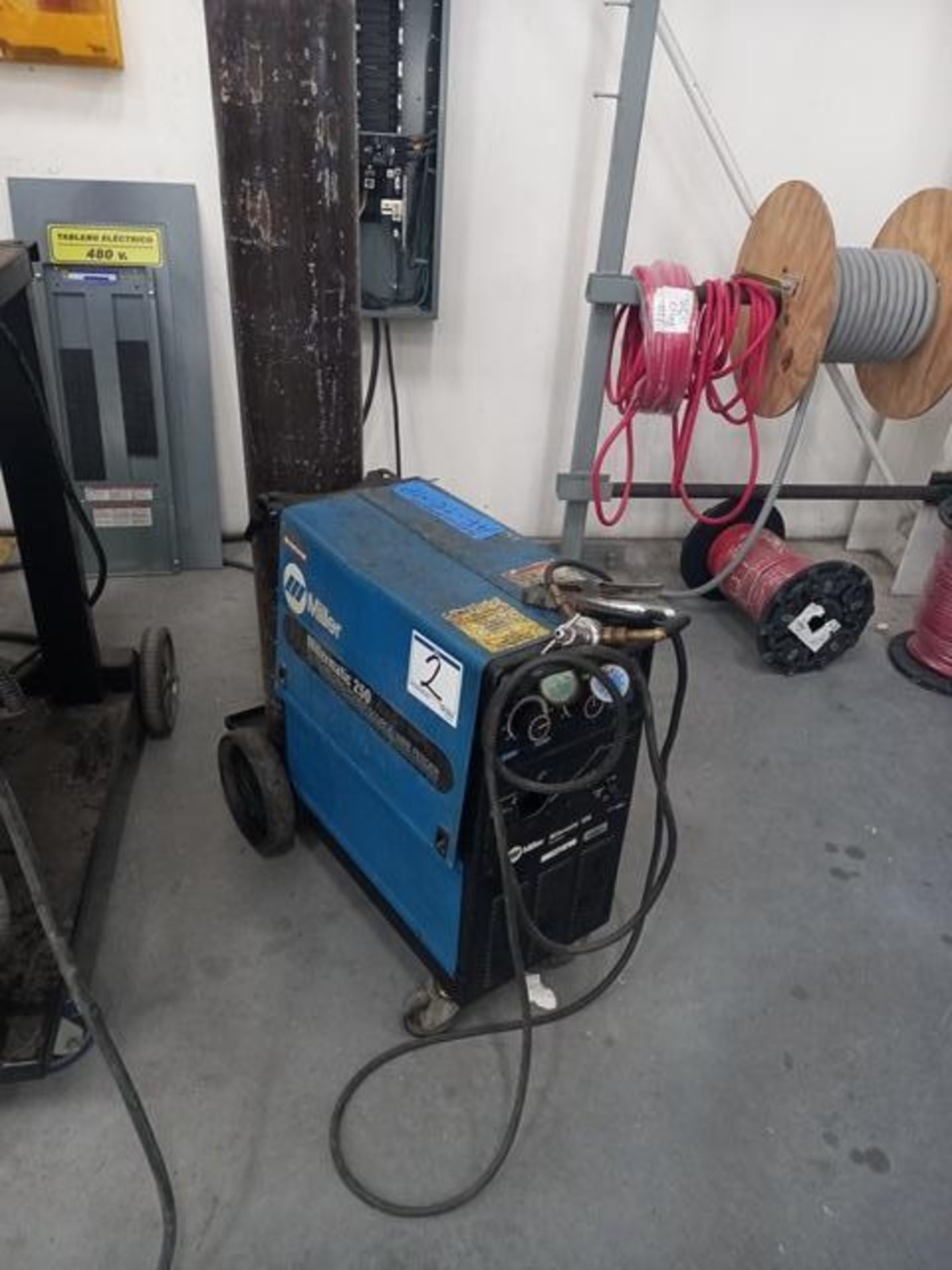 Miller Millermatic 250 Micro Wire Welding Machine, S/N: KJ006965: Electric Arc Welding Power - Image 2 of 2