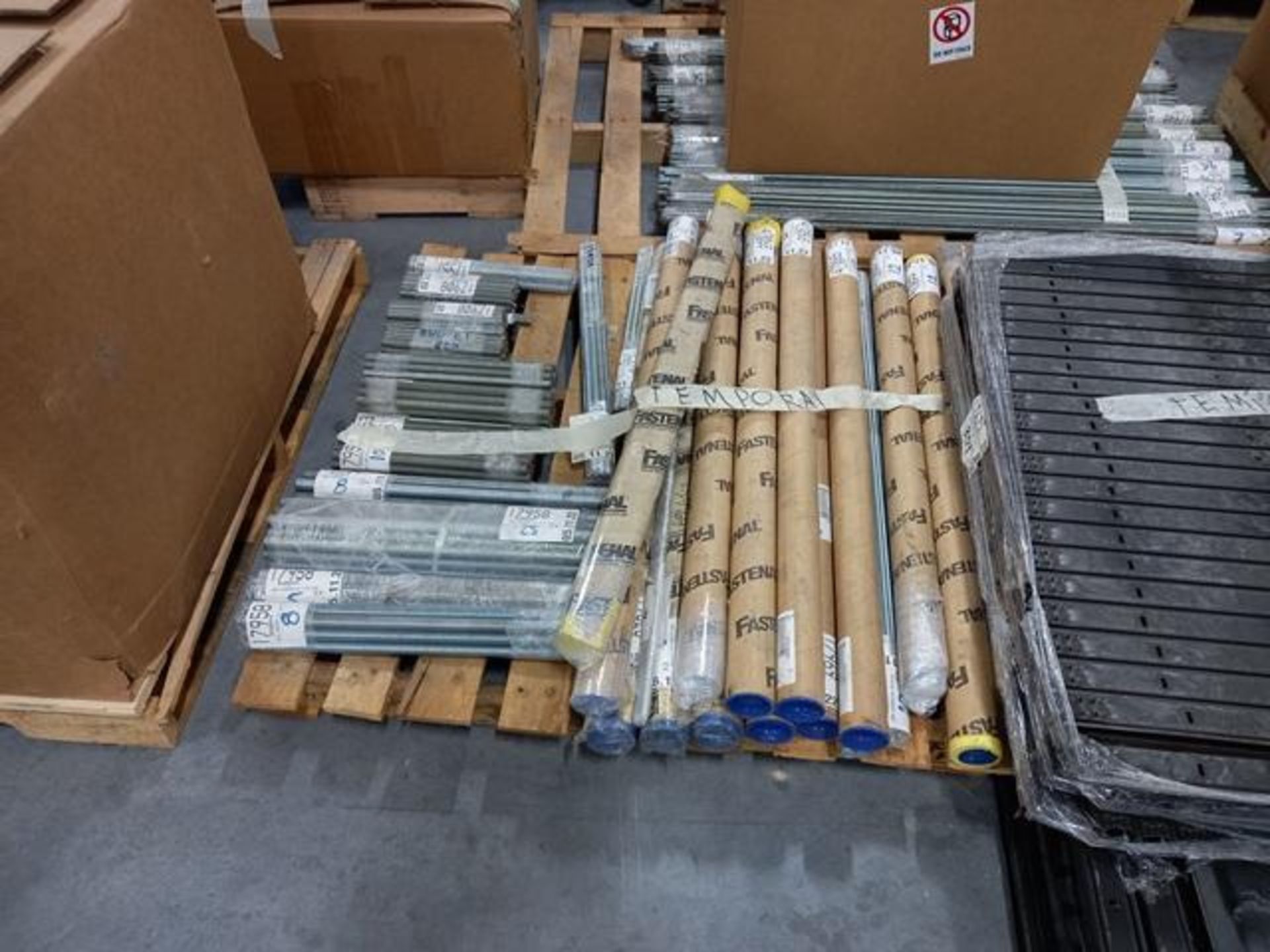 LOT: (100 approx.) Pallets of Assorted Materials Which Include, Metal Parts for Screens, Aluminum - Image 83 of 148