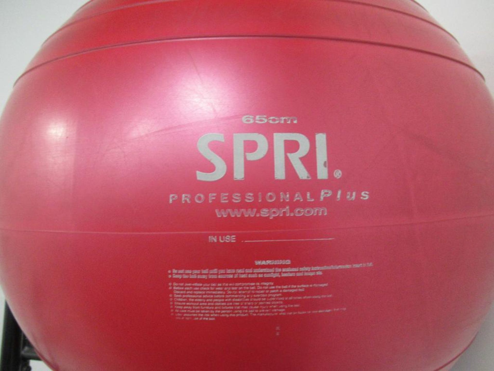 LOT: (3) Spri Stability Balls (45 m, 55 cm, 65 cm), (2) Ab Rollers, Jump Rope and Rack - Image 2 of 9