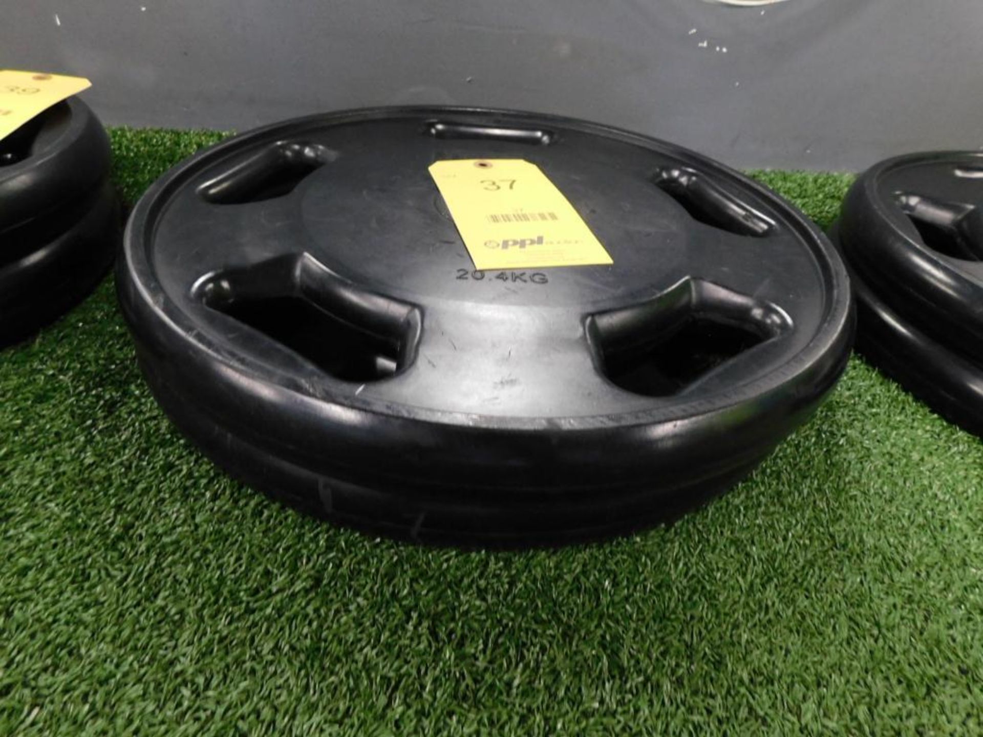 LOT: (2) Intek Rubber Coated 45 lb. Plates - Image 2 of 2